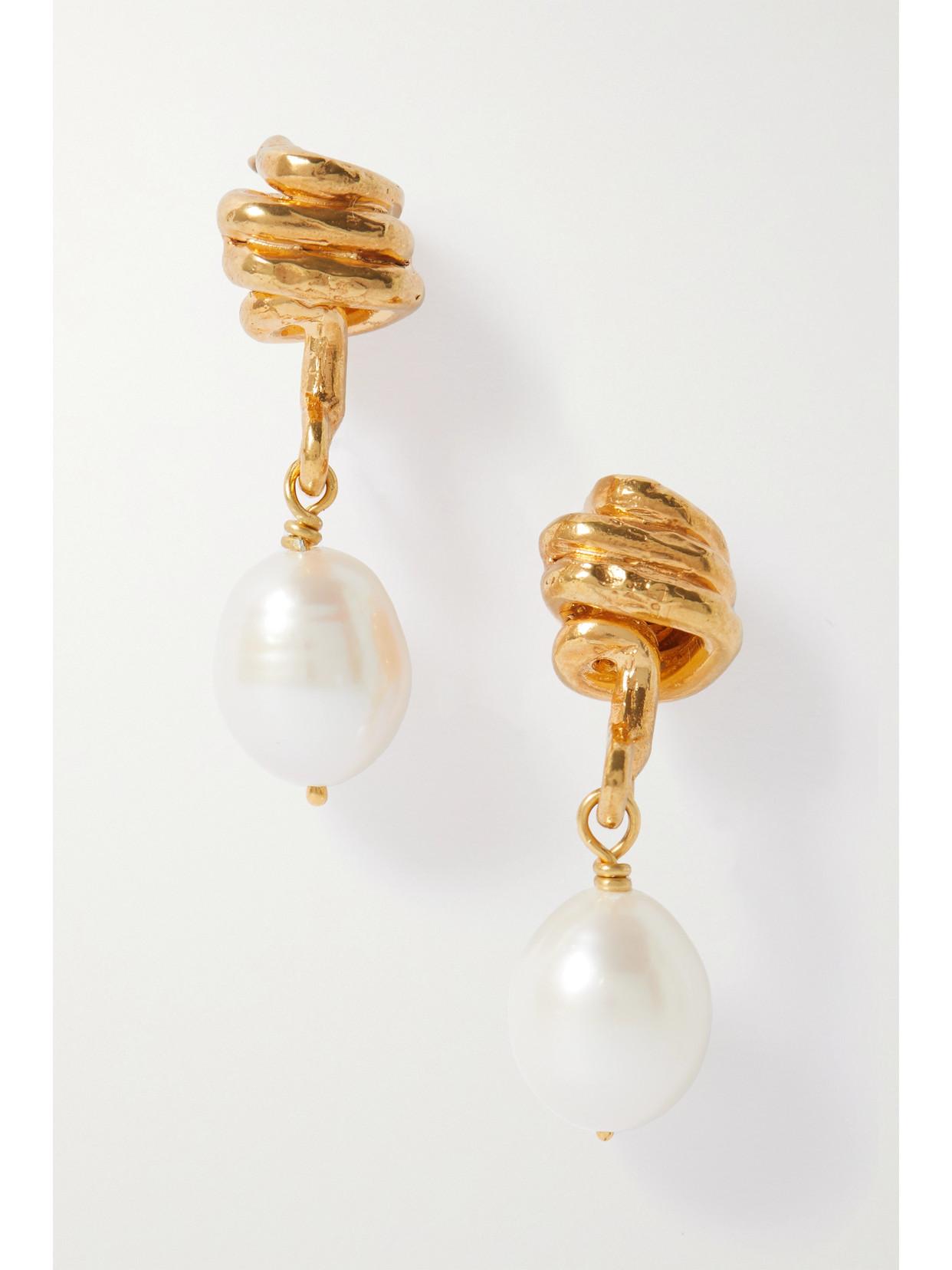 ALIGHIERI THE CELESTIAL RAINDROP GOLD-PLATED PEARL EARRINGS