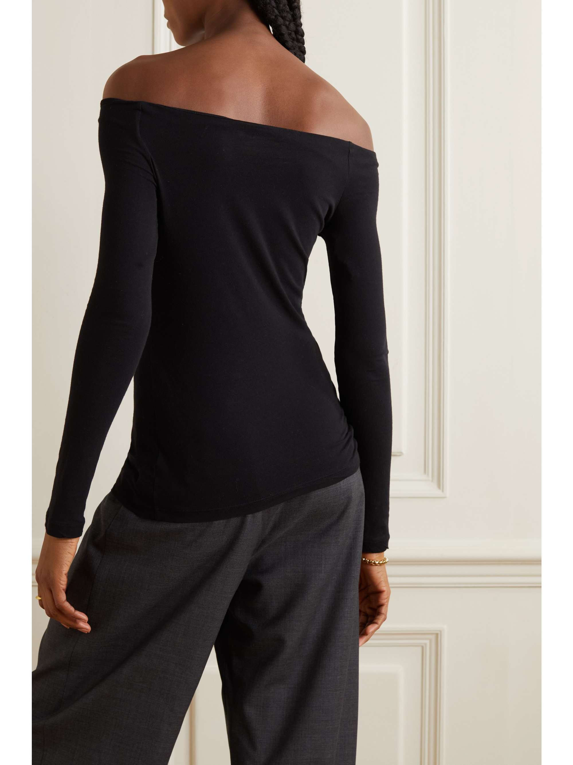 JAMES PERSE Off-the-shoulder stretch-cotton top