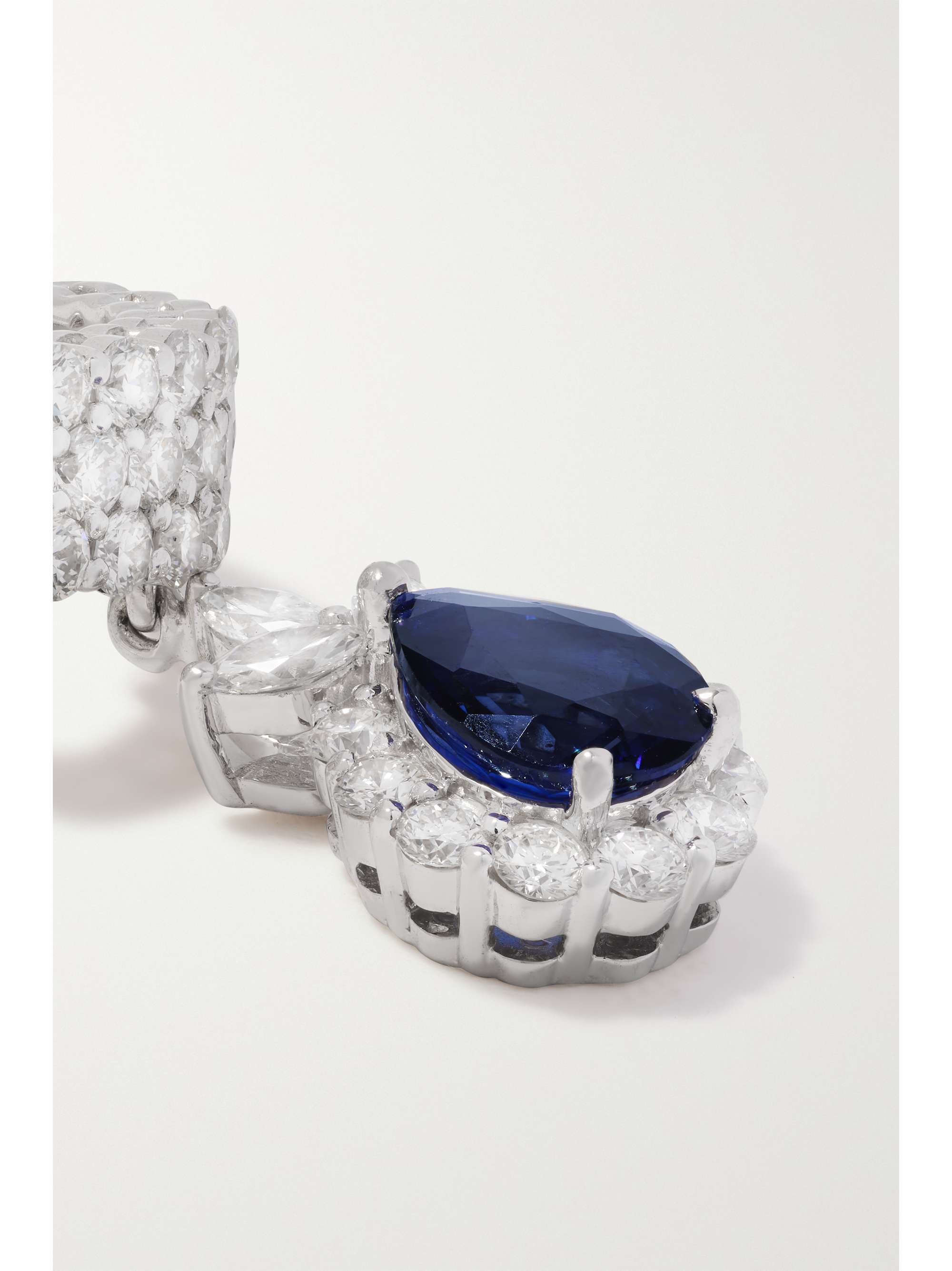 YEPREM 18-karat white gold, sapphire and diamond single clip earring
