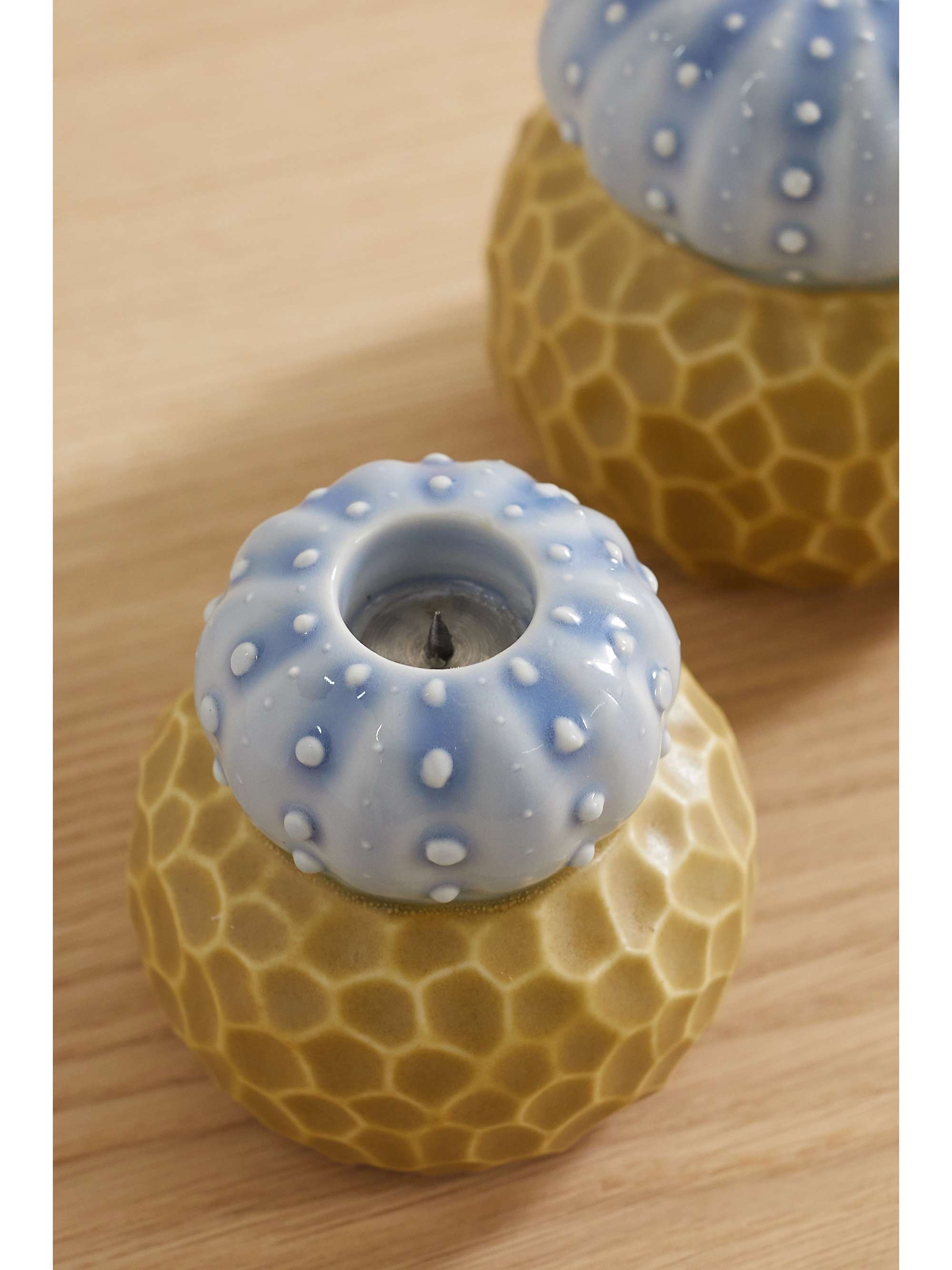 MARLOE MARLOE + NET SUSTAIN set of two glazed ceramic candle holders