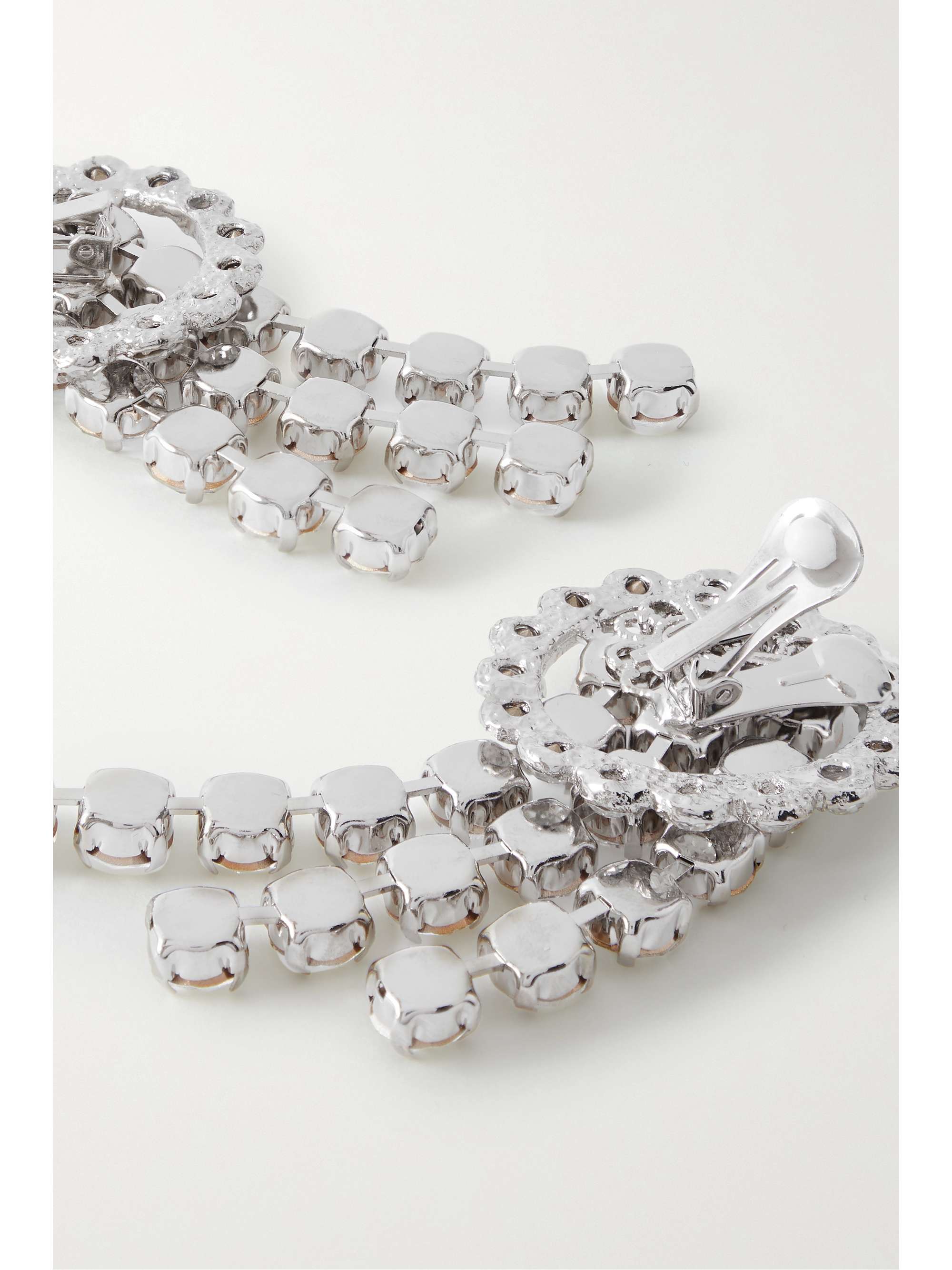 ALESSANDRA RICH Cascade silver-tone crystal clip earrings | NET-A-PORTER