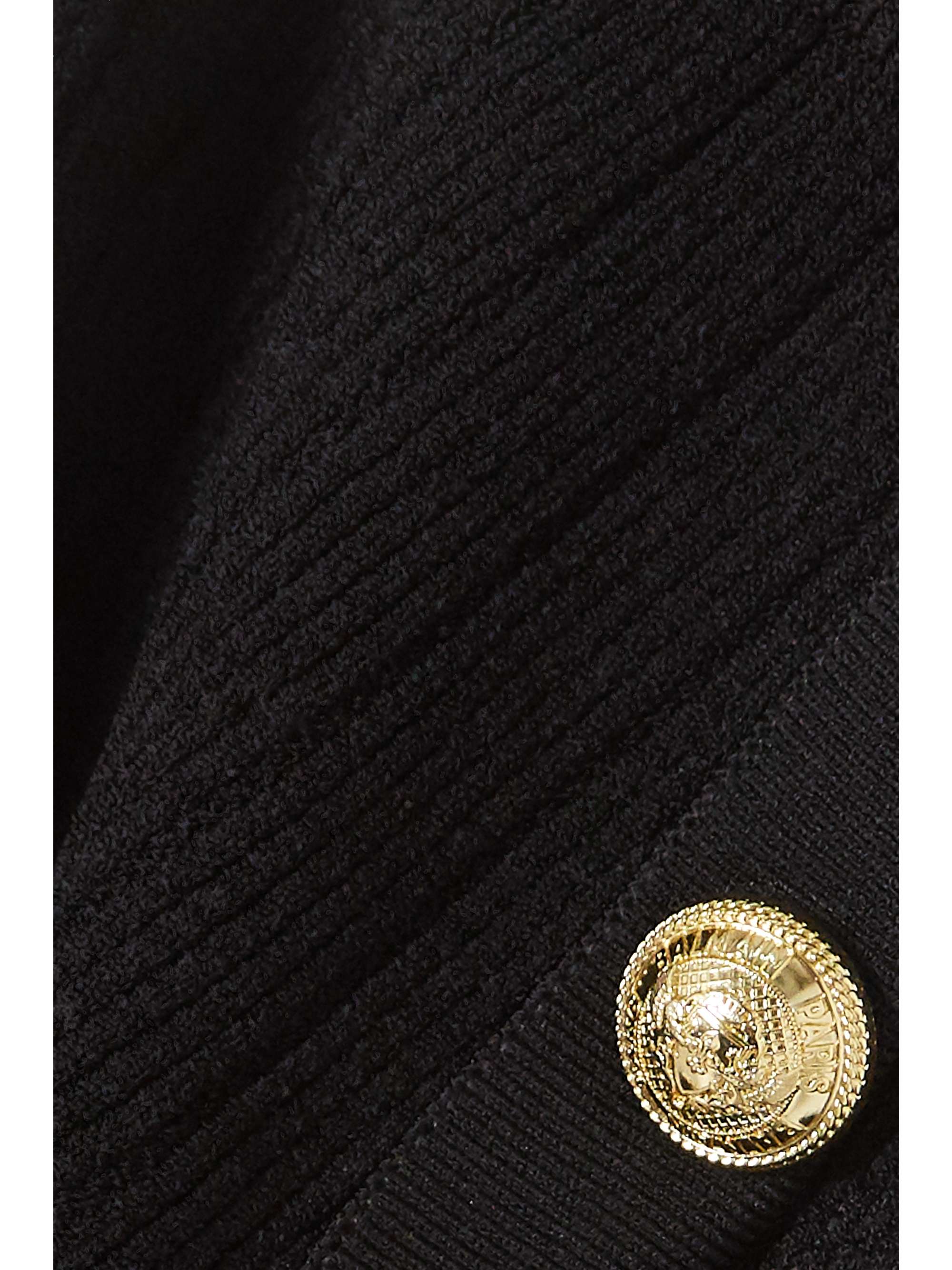 BALMAIN Button-embellished ribbed-knit tank