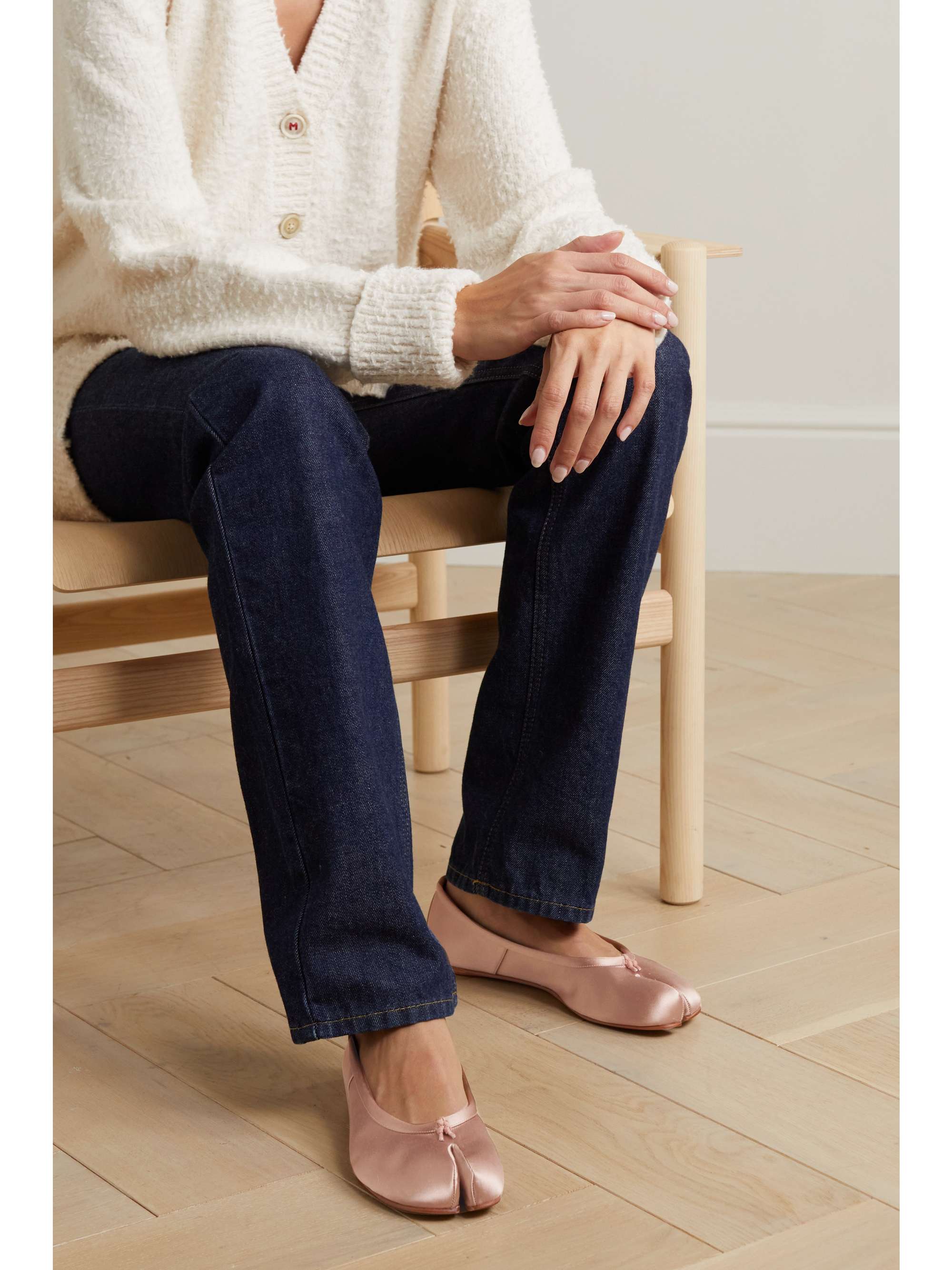 MAISON MARGIELA Tabi split-toe satin ballet flats