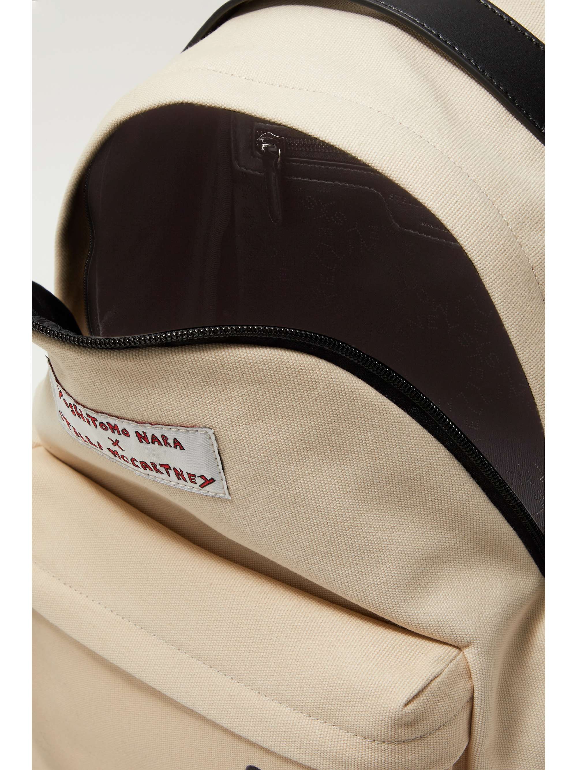 STELLA MCCARTNEY + Yoshitomo Nara leather-trimmed printed canvas backpack