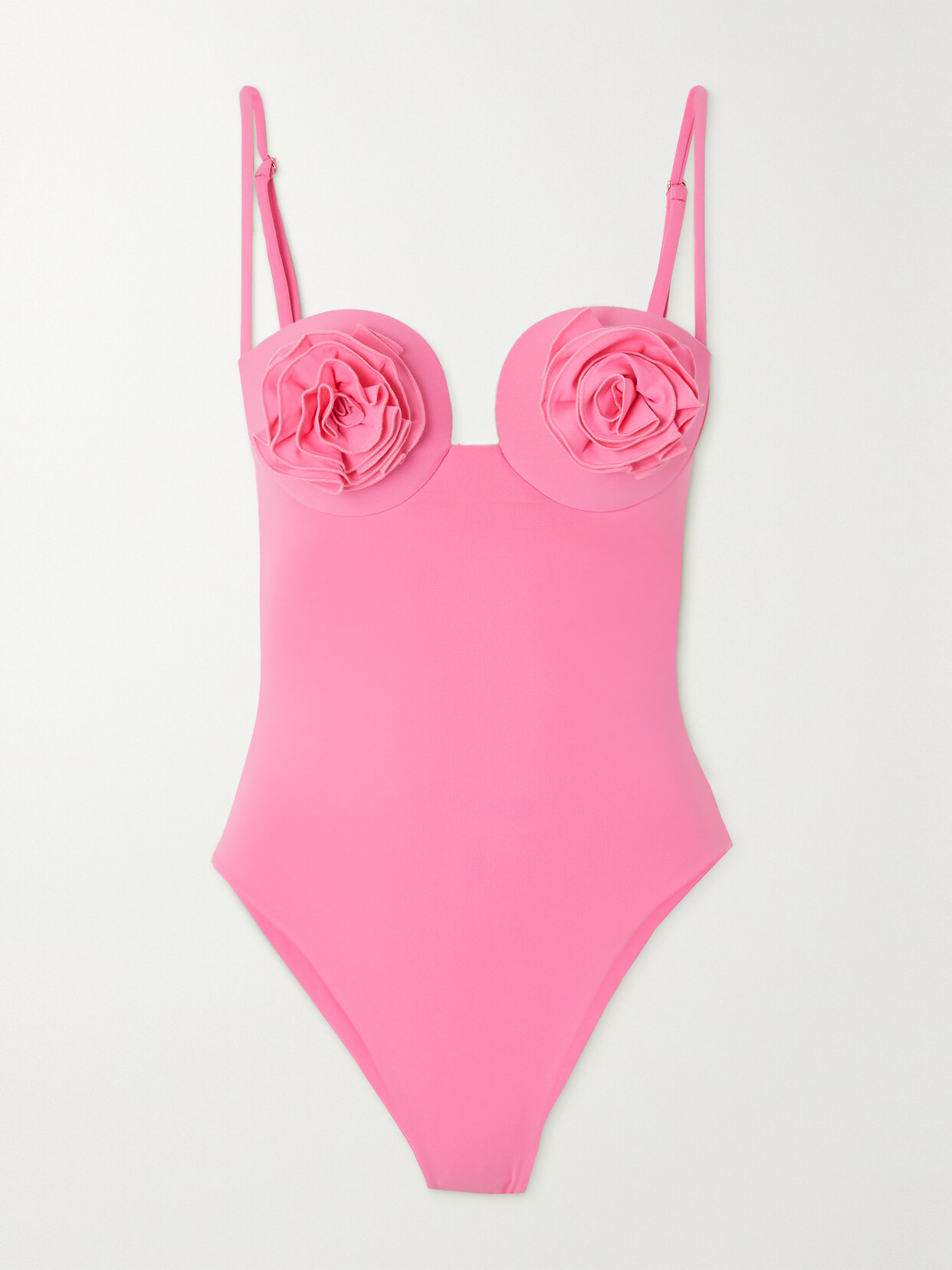 Magda Butrym - Flower Bustier Appliquéd Underwired Swimsuit - Pink