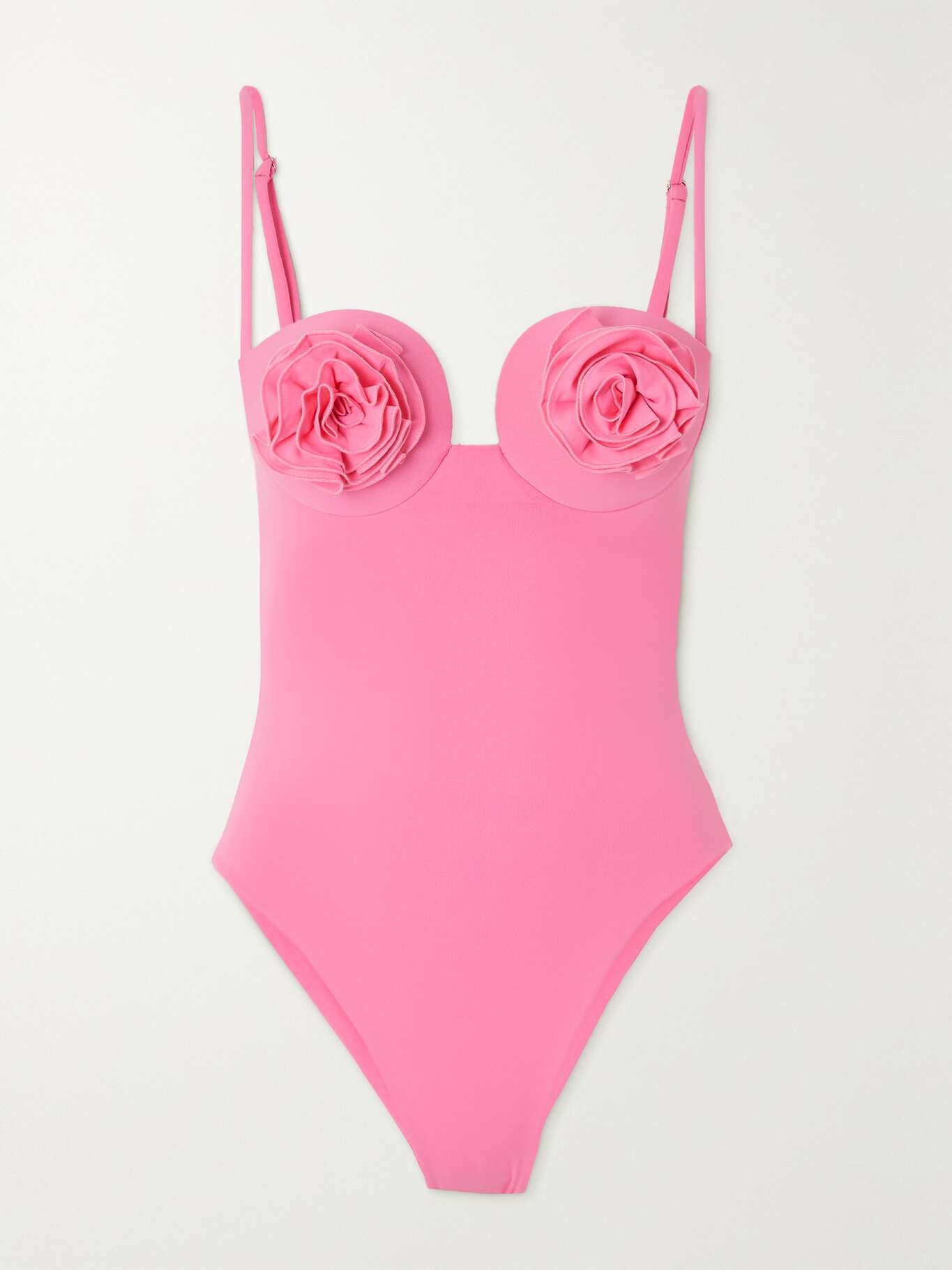 MAGDA BUTRYM Flower Bustier appliquéd underwired swimsuit NETAPORTER