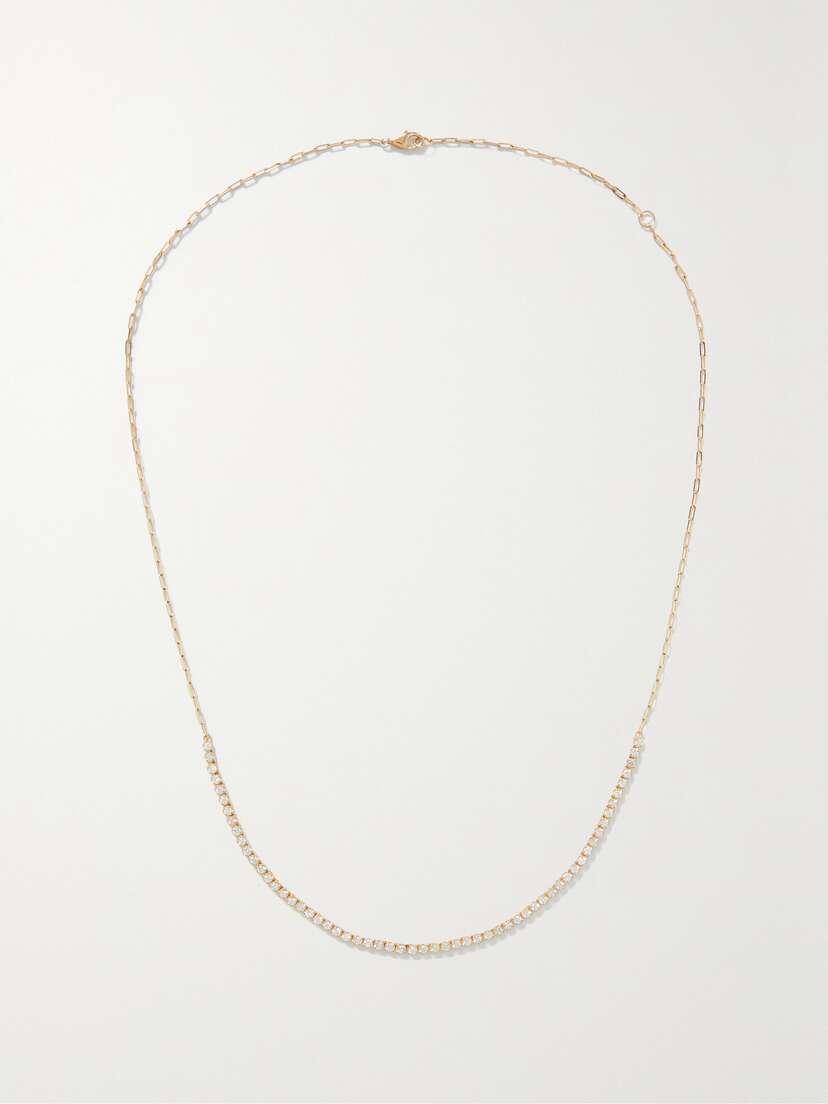 STONE AND STRAND Drop Shot 10-karat Gold Diamond Necklace