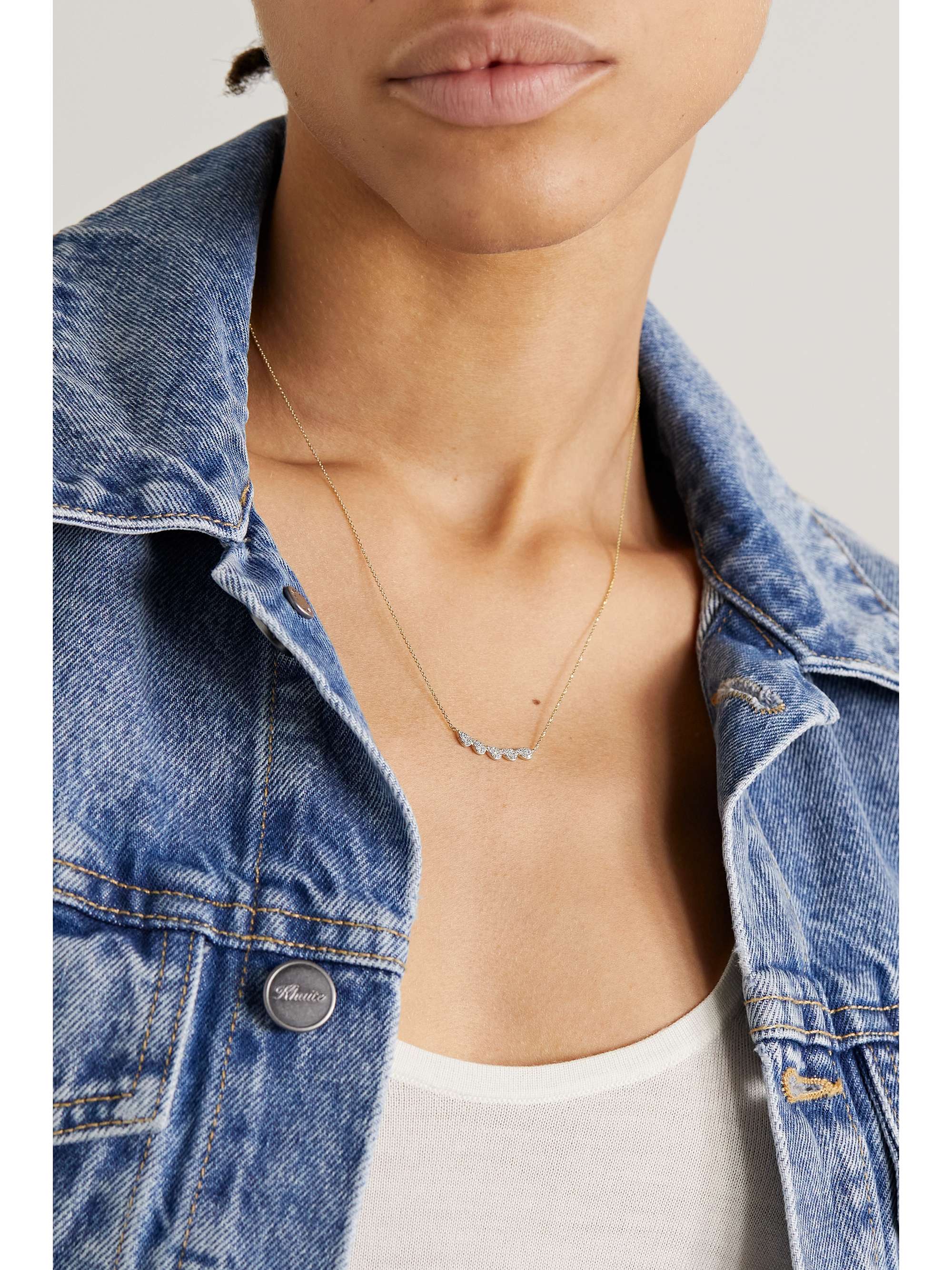 STONE AND STRAND Dewdrop 10karat gold diamond necklace NETAPORTER