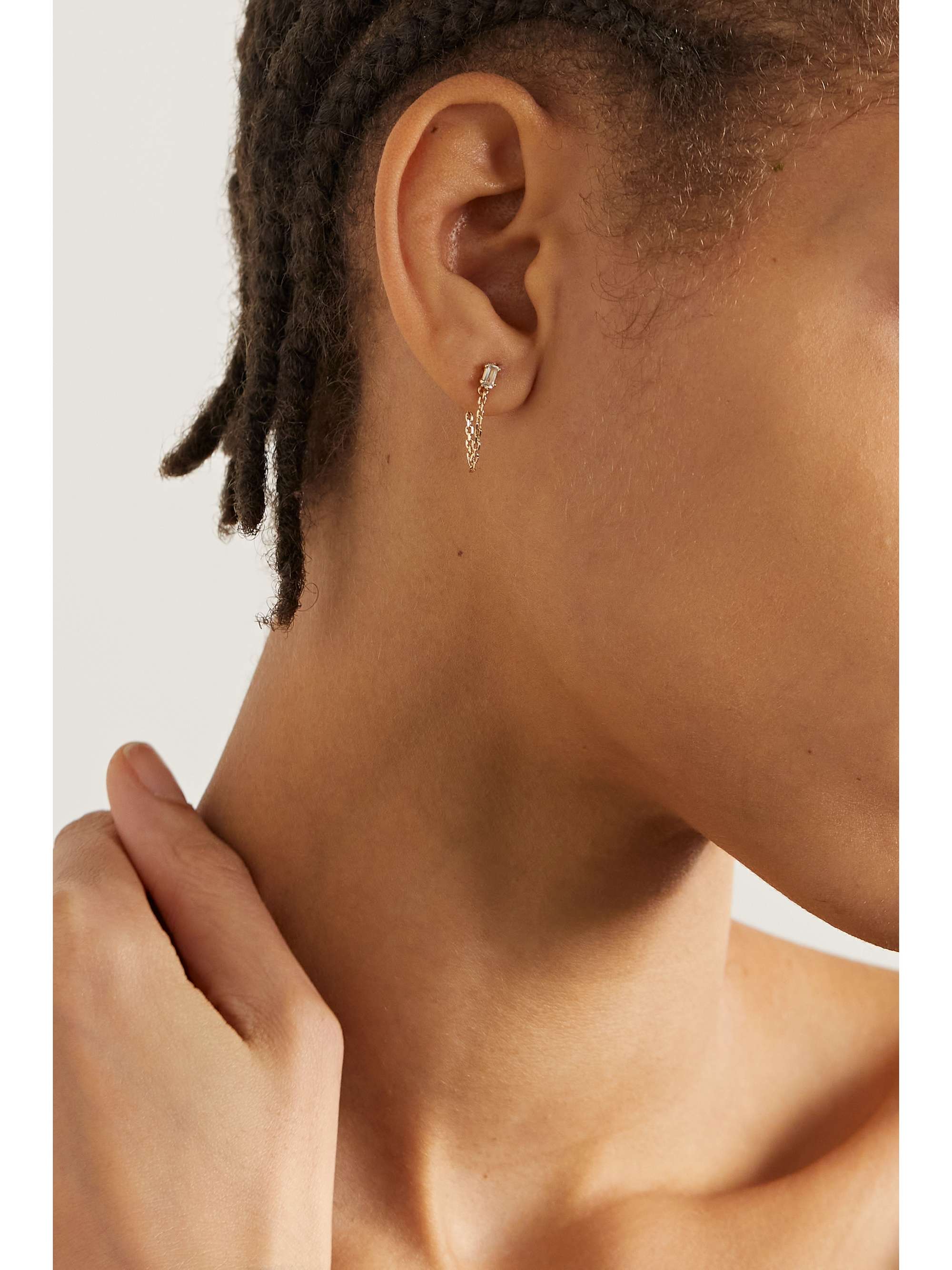 STONE AND STRAND 10-karat gold topaz earrings