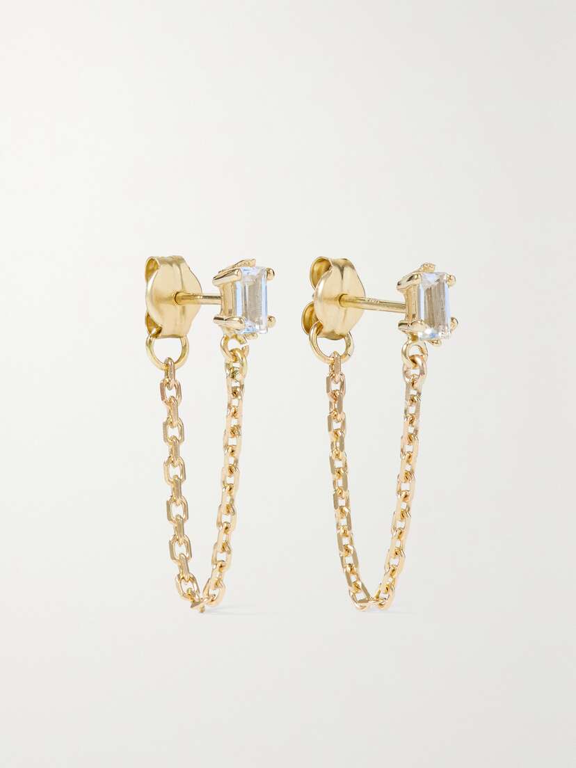 STONE AND STRAND 10-karat Gold Topaz Earrings