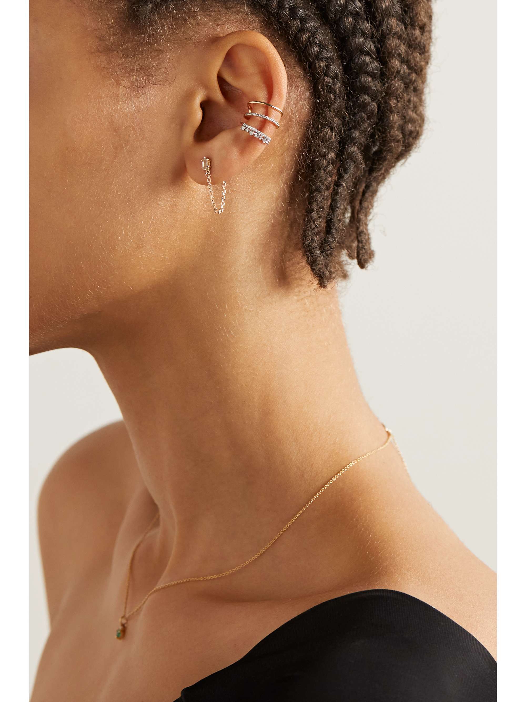 STONE AND STRAND 10-karat gold topaz earrings