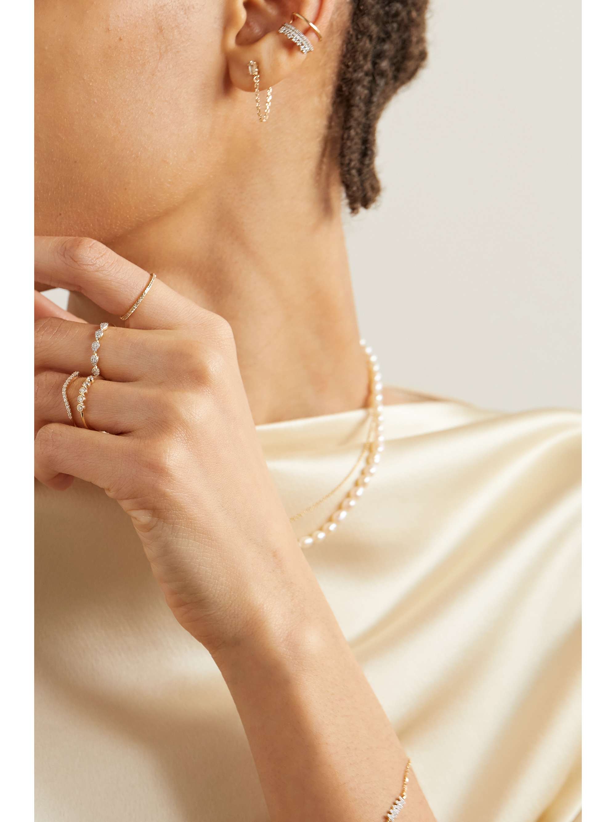 STONE AND STRAND Dewdrop 10karat gold diamond ring NETAPORTER