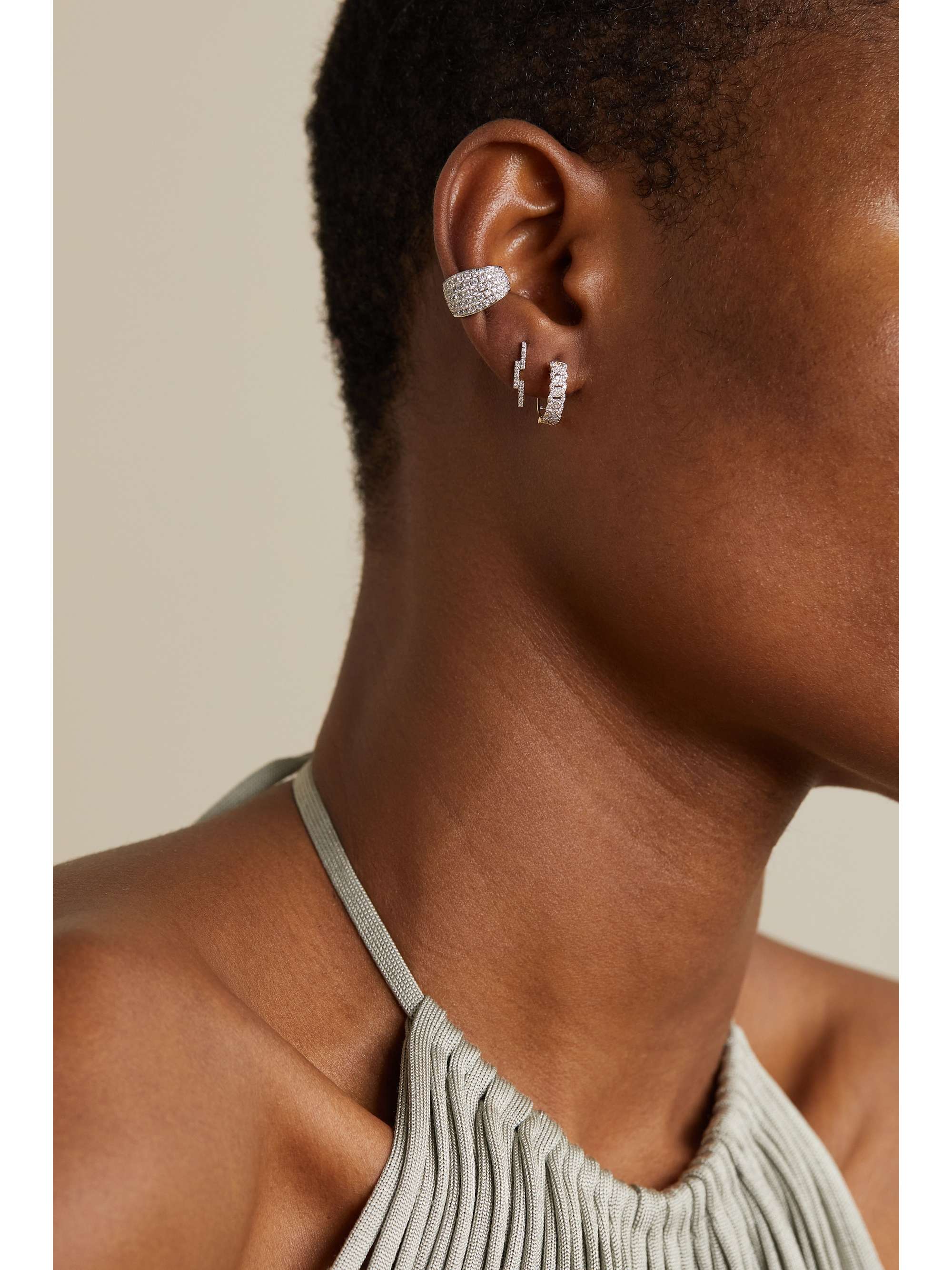 STONE AND STRAND Layer By Layer 10-karat gold diamond ear cuff