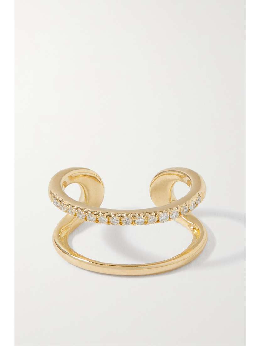 STONE AND STRAND 10-karat Gold Diamond Ear Cuff