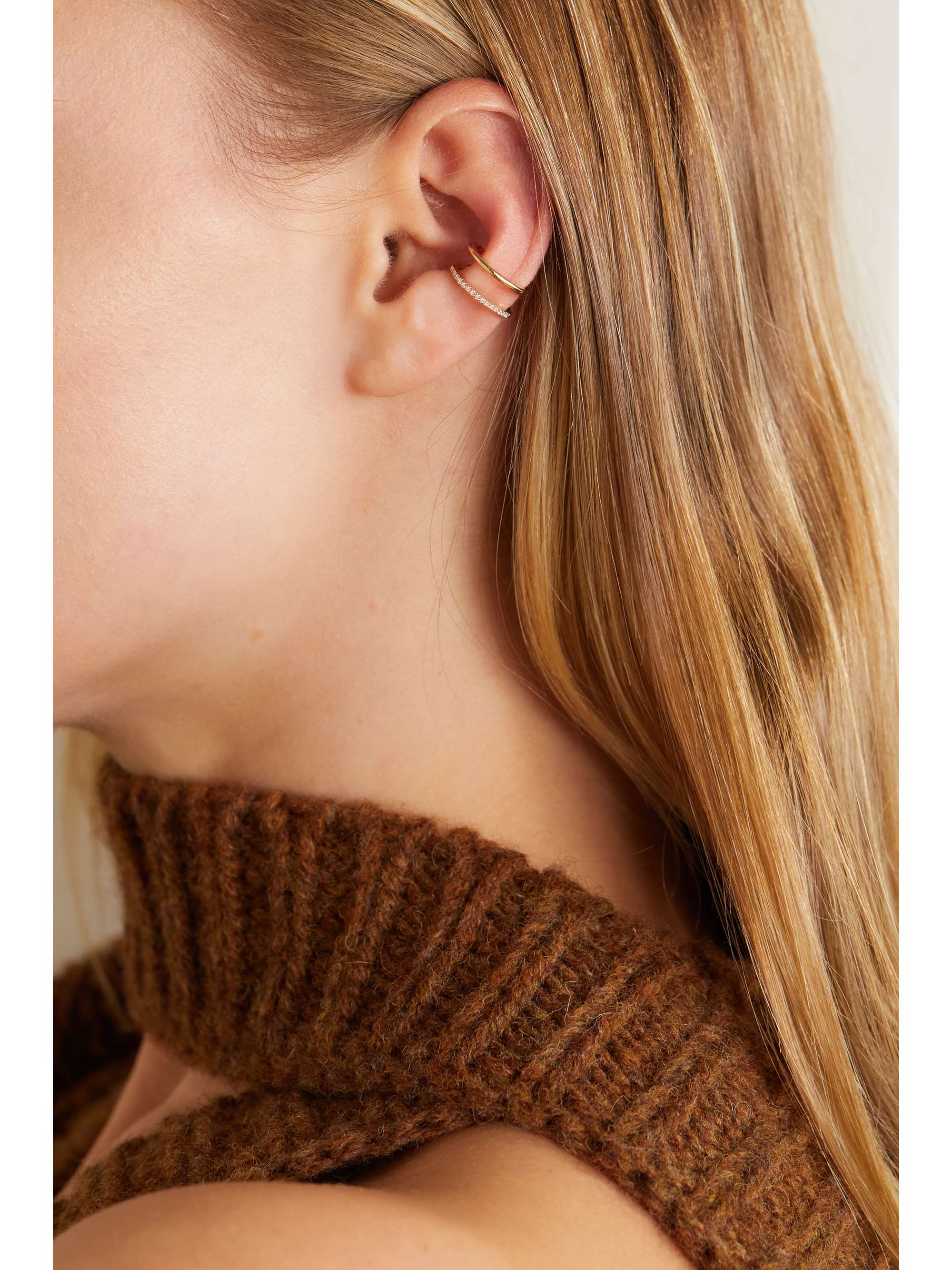 STONE AND STRAND 10-karat gold diamond ear cuff
