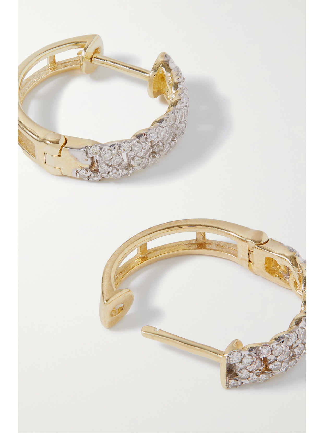 Shop Stone And Strand 10-karat Gold Diamond Hoop Earrings