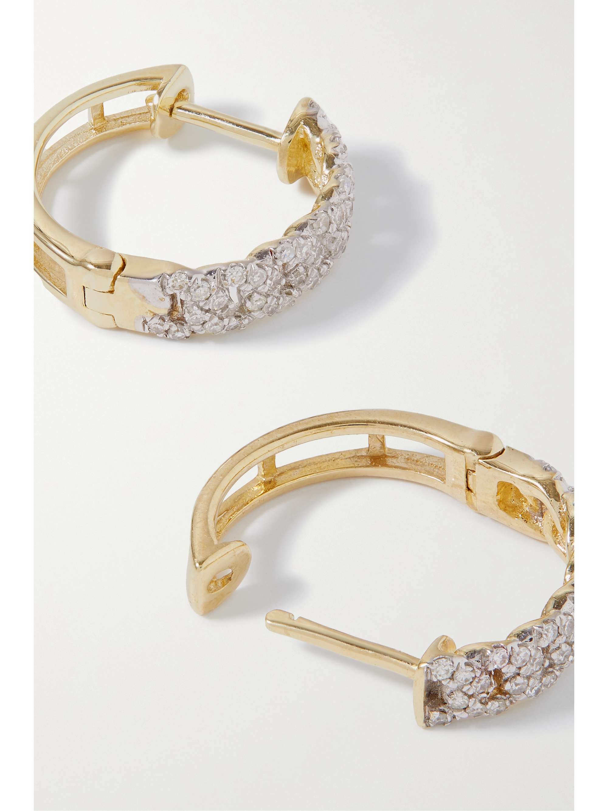 STONE AND STRAND 10karat gold diamond hoop earrings NETAPORTER