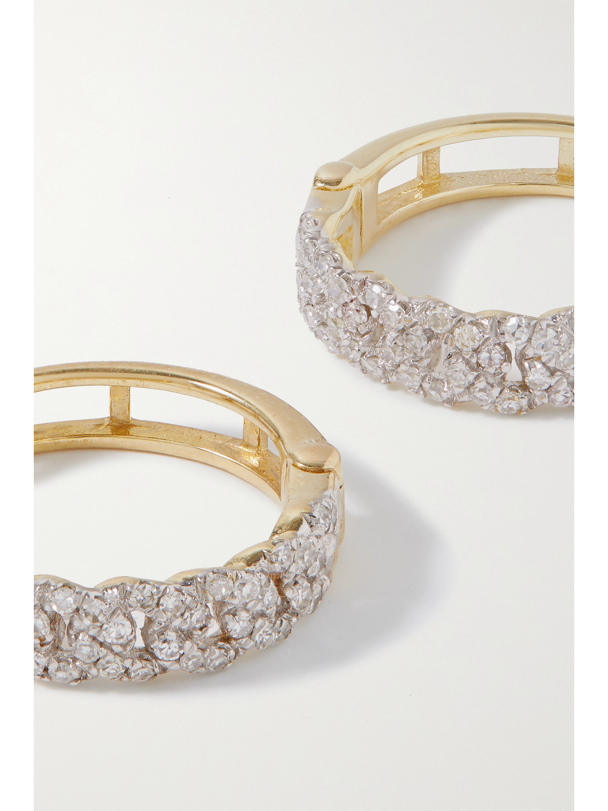 Shop Stone And Strand 10-karat Gold Diamond Hoop Earrings