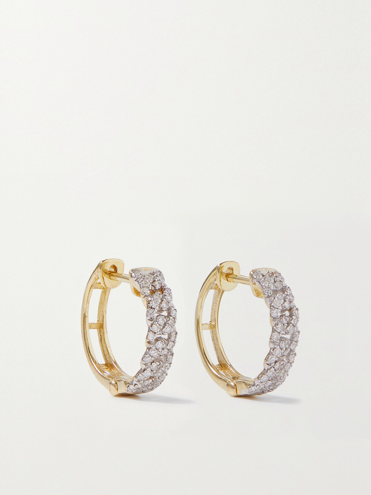 Stone And Strand 10-karat Gold Diamond Hoop Earrings