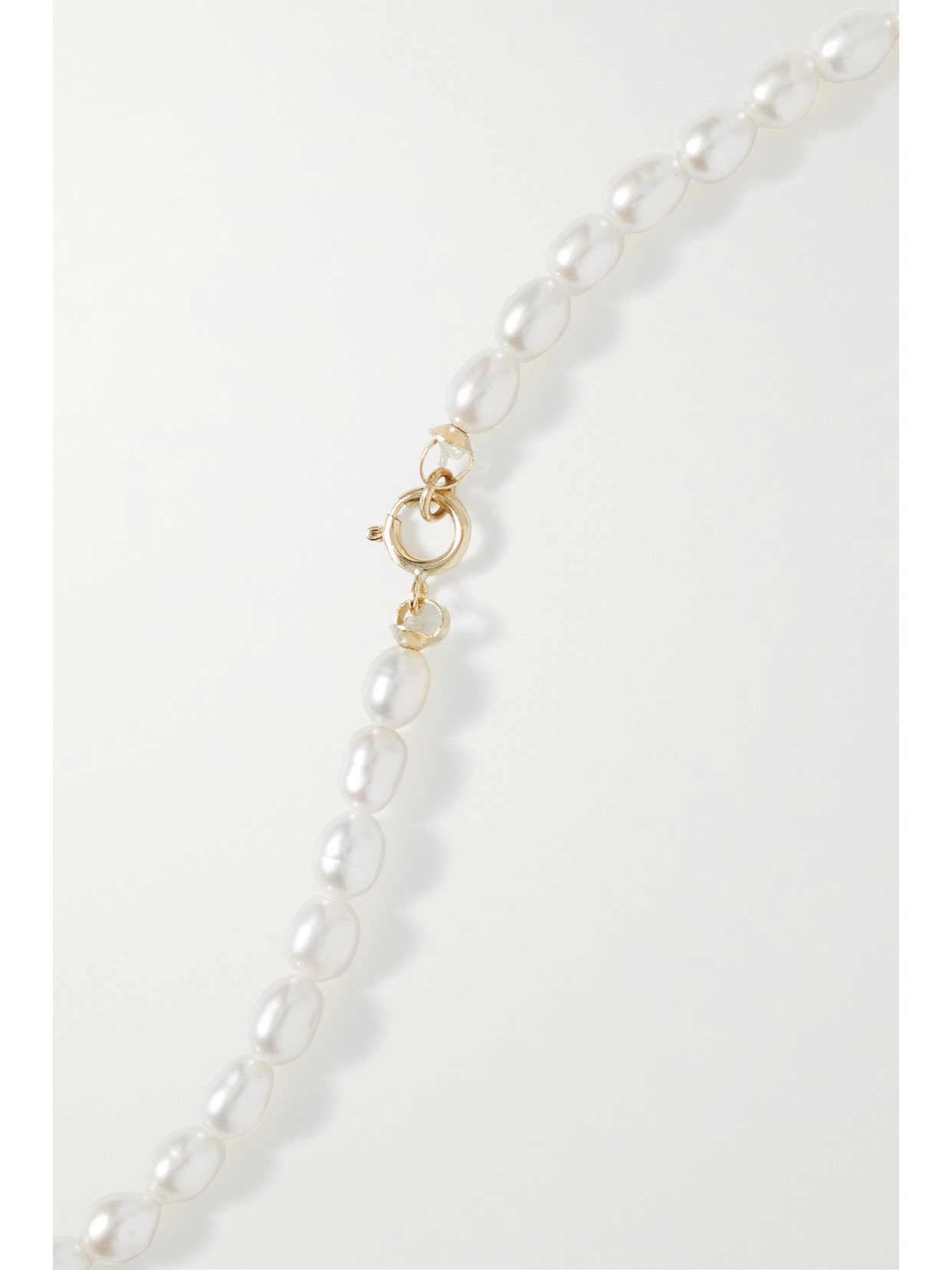 Shop Stone And Strand Initial 10-karat Gold, Pearl And Diamond Necklace