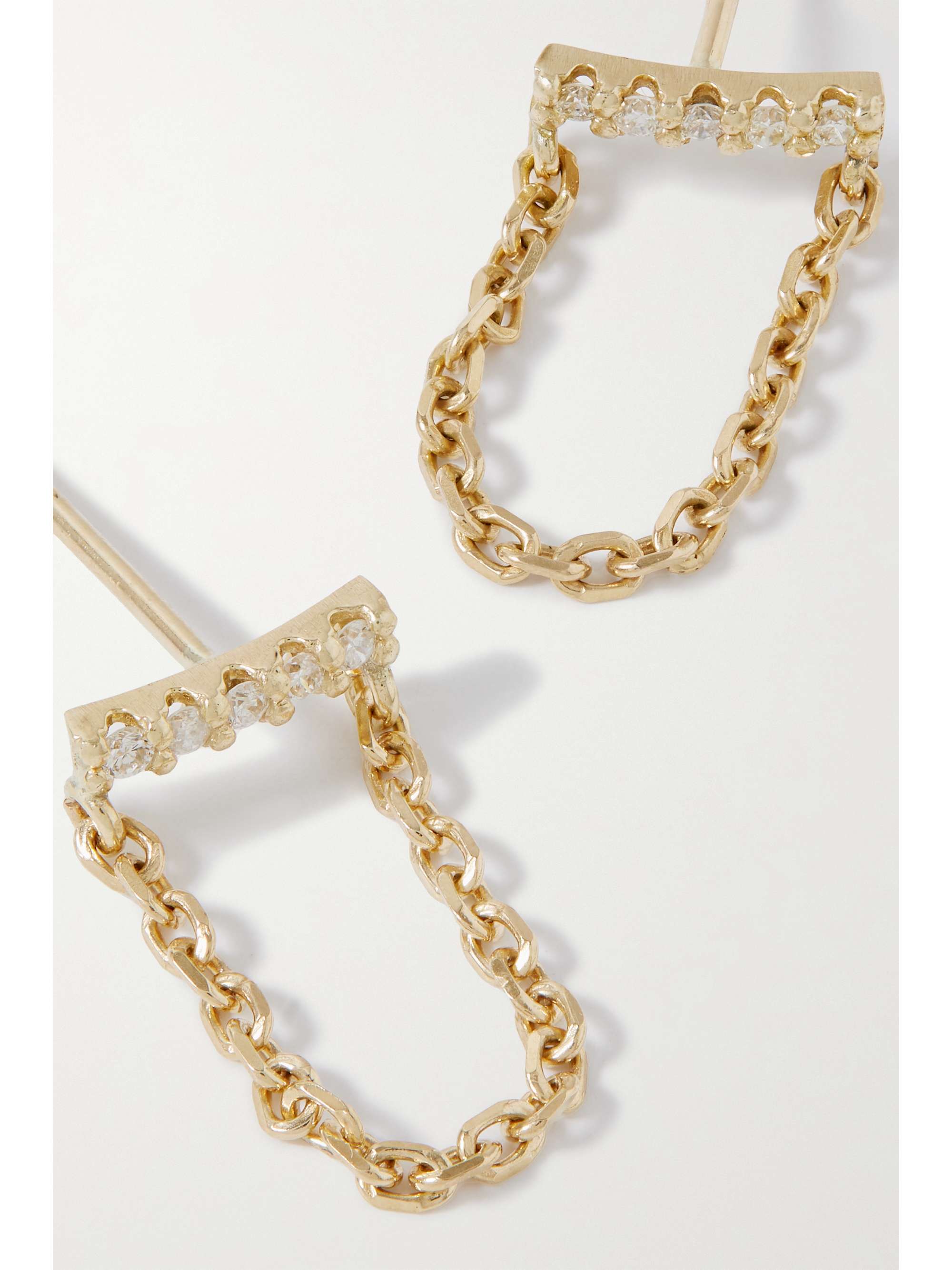 STONE AND STRAND Raise The Bar 10-karat gold diamond earrings