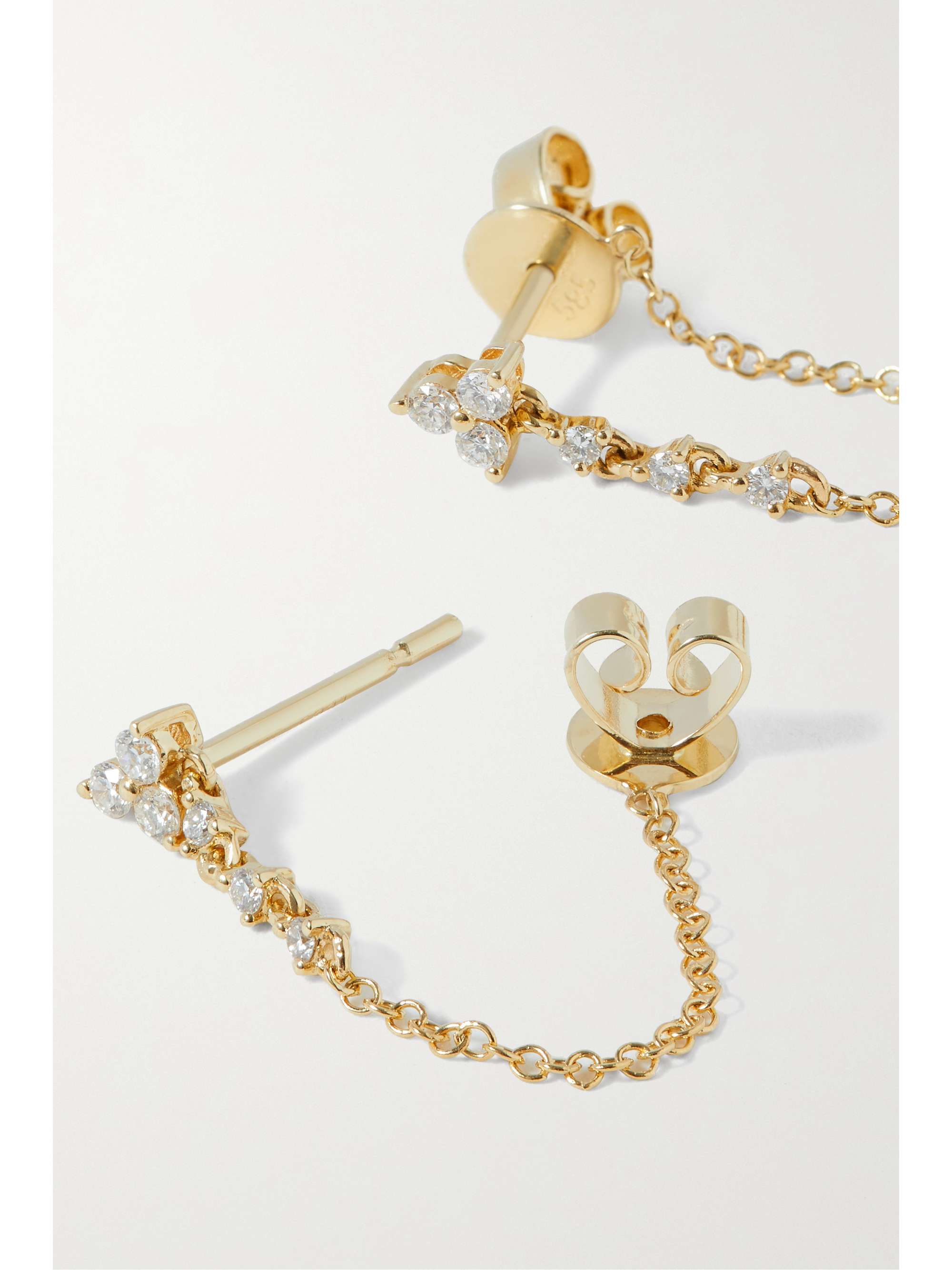 STONE AND STRAND 14karat gold diamond earrings NETAPORTER