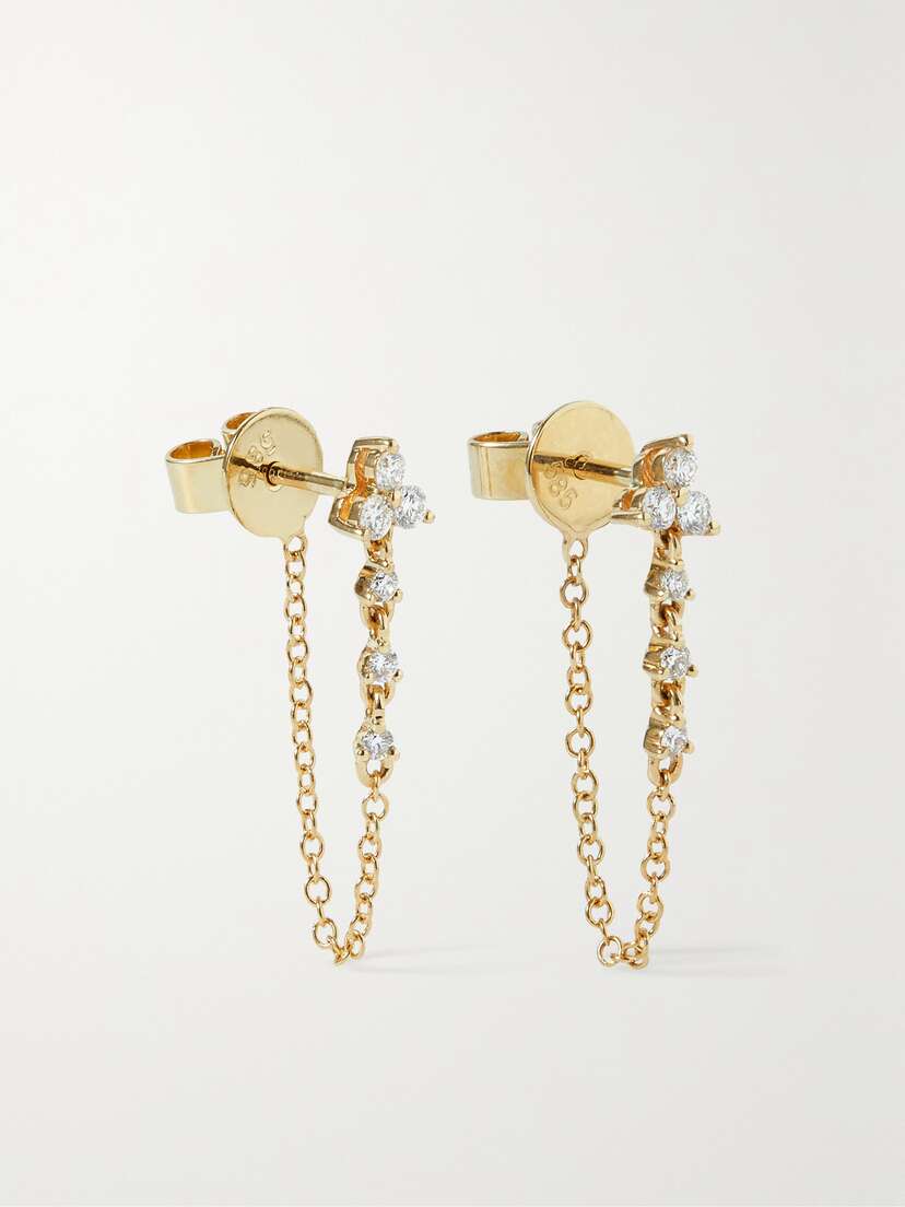 STONE AND STRAND 14-karat  Diamond Earrings - One size