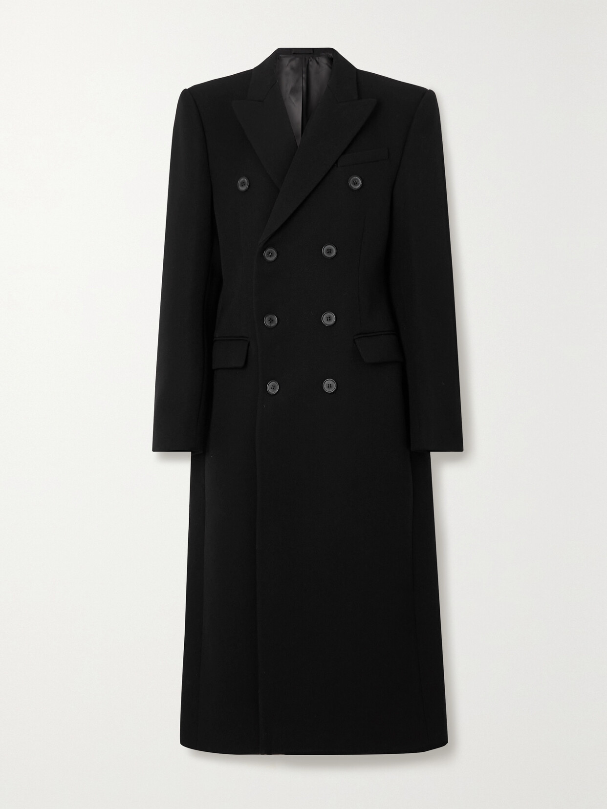 WARDROBE. NYC - Double-breasted Merino Wool-twill Coat - Black