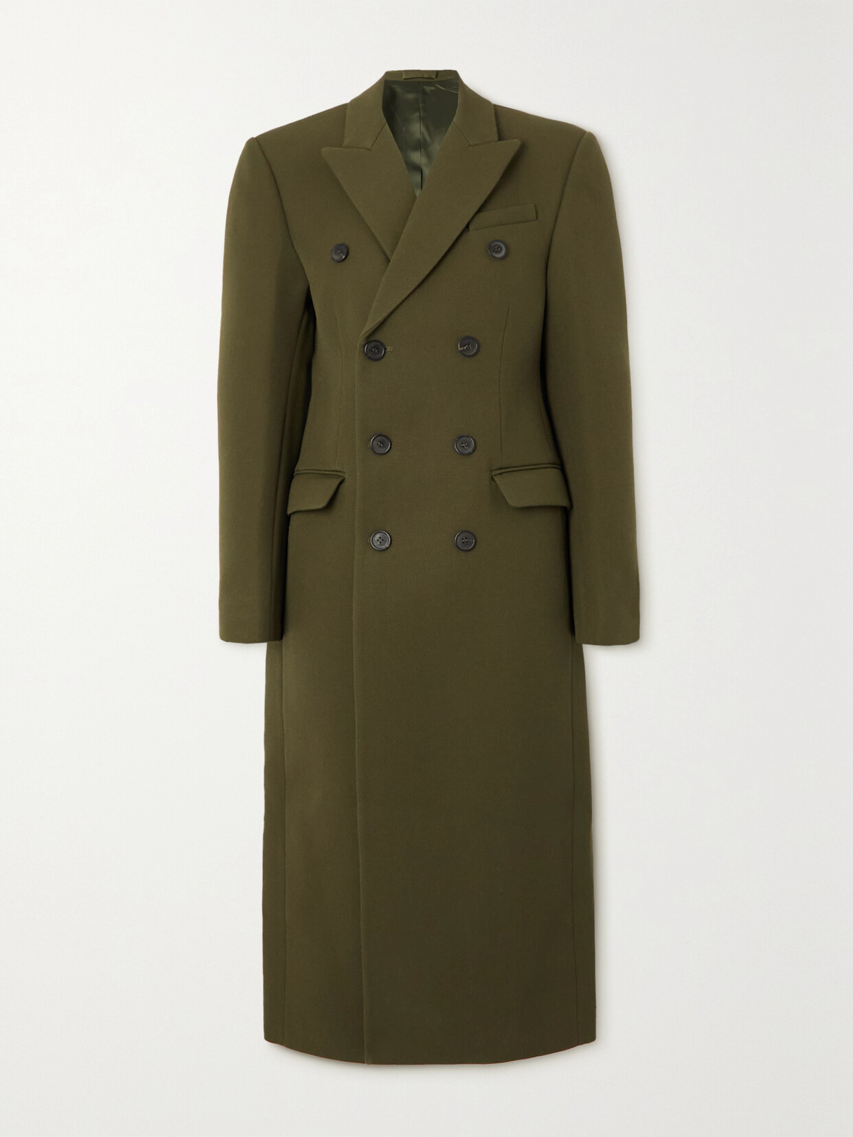 WARDROBE. NYC - Double-breasted Merino Wool-twill Coat - Green