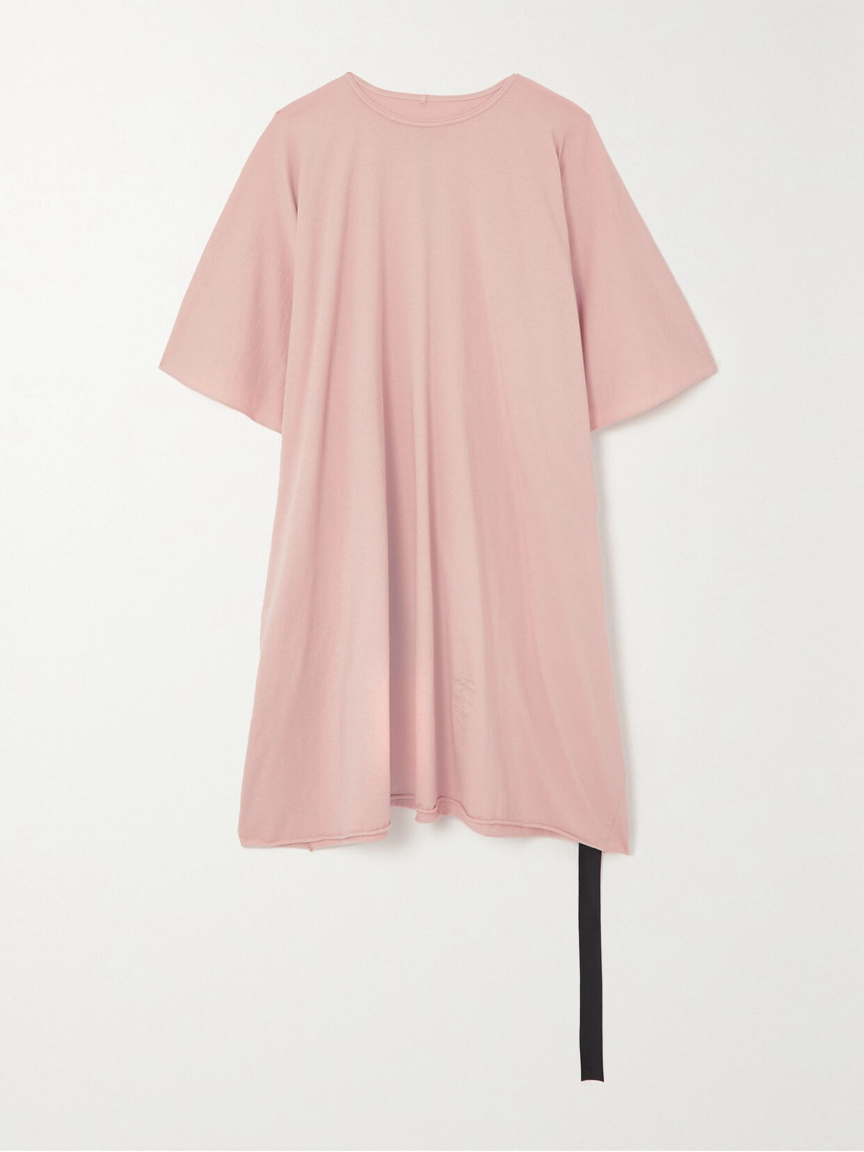 Rick Owens Minerva Oversized Belted Cotton-jersey Tunic In Pink