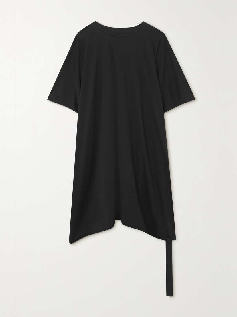 Rick Owens Minerva Oversized Belted Cotton-jersey Tunic