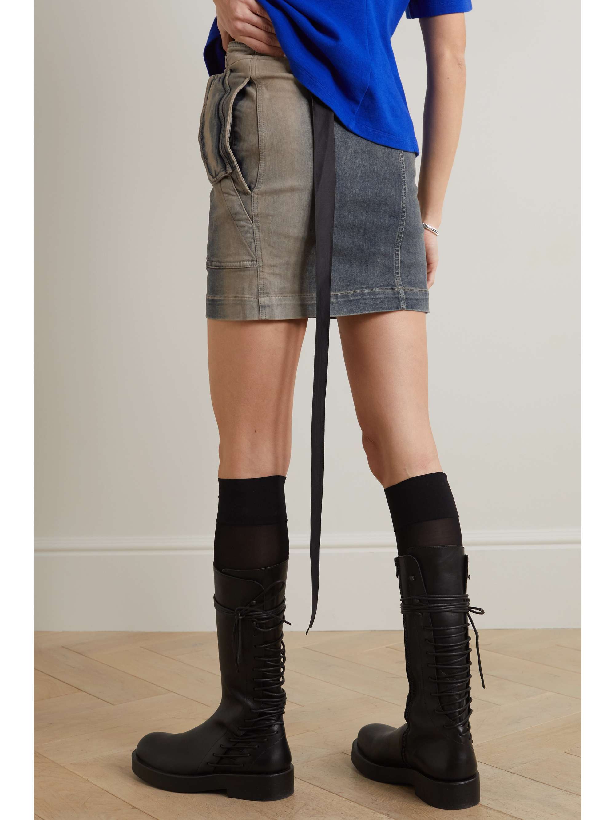 RICK OWENS Dégradé denim mini skirt