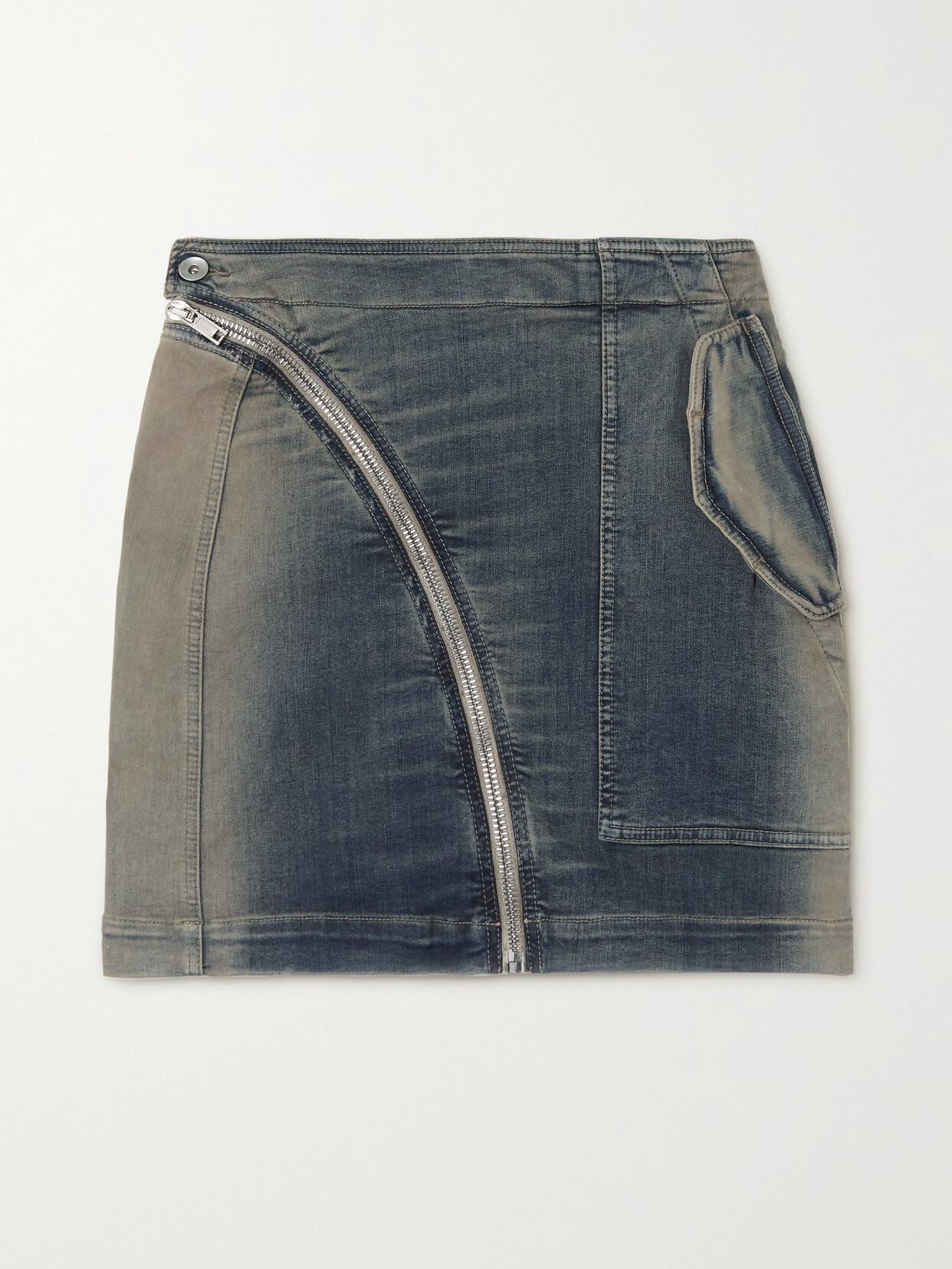 Rick Owens - Dégradé Denim Mini Skirt - Blue