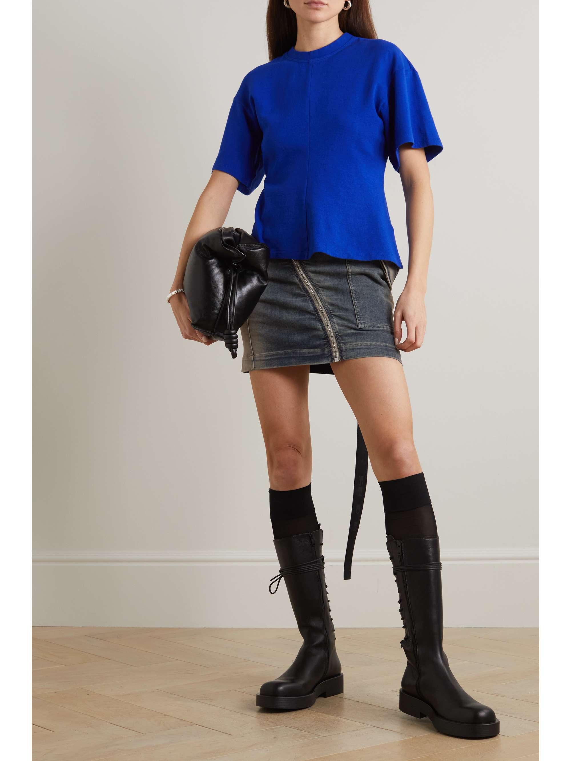 RICK OWENS Dégradé denim mini skirt | NET-A-PORTER