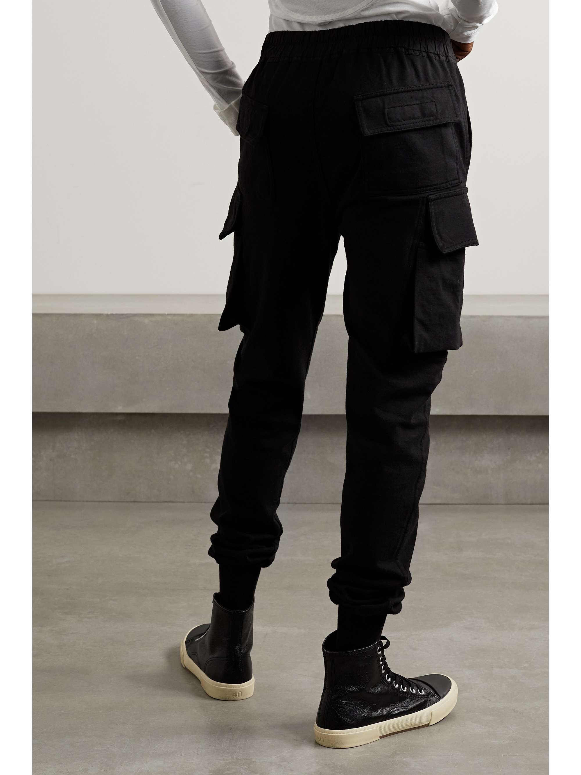 RICK OWENS Mastodon cotton-jersey tapered cargo pants | NET-A-PORTER