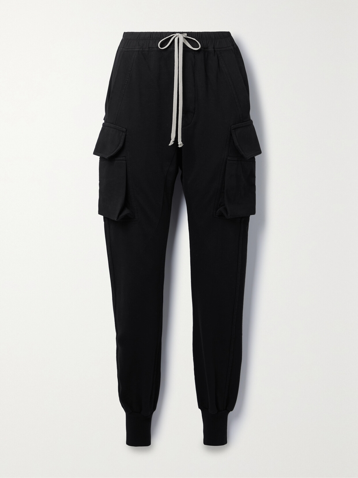 Rick Owens - Mastodon Cotton-jersey Tapered Cargo Pants - Black