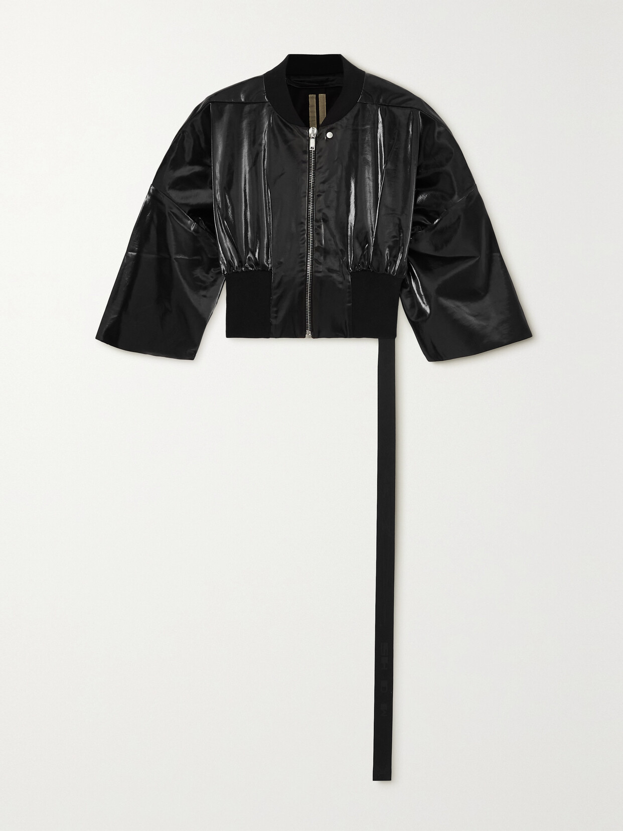 Rick Owens - Drkshdw Cropped Cotton-blend Vinyl Bomber Jacket - Black