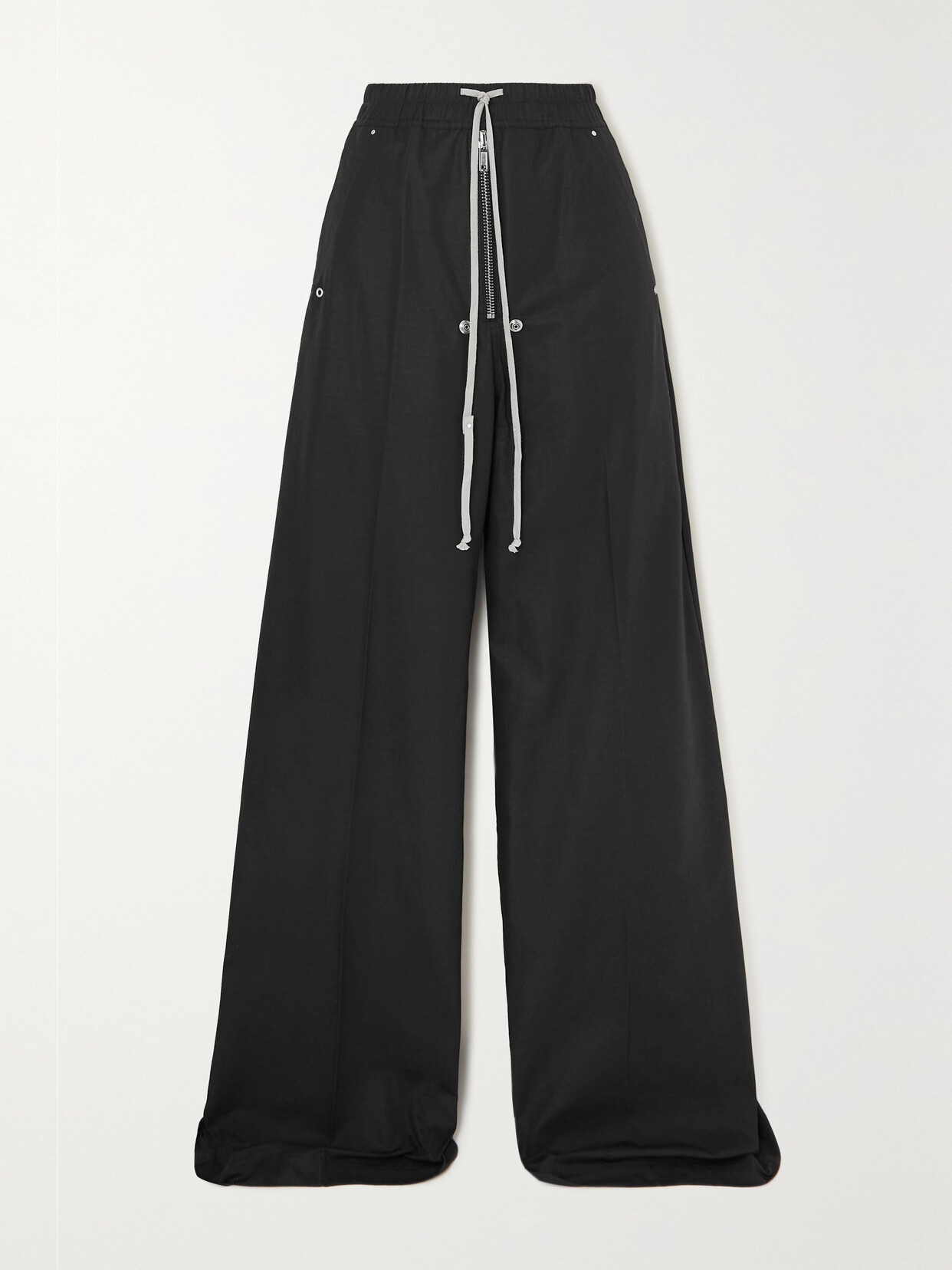 Rick Owens - Drawstring Cotton-ripstop Wide-leg Pants - Black