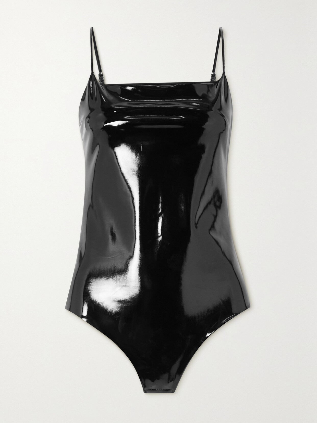 Commando - Faux Patent-leather Bodysuit - Black