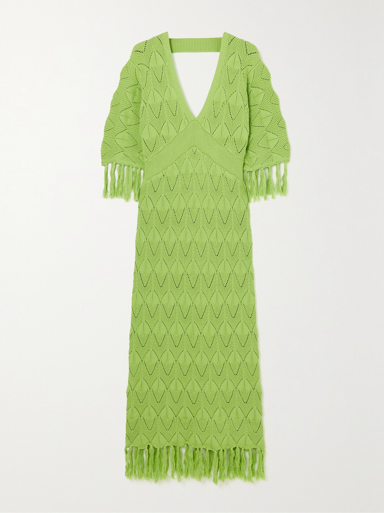 Dodo Bar Or - Simmons Open-back Pointelle-knit Cotton Maxi Dress - Green