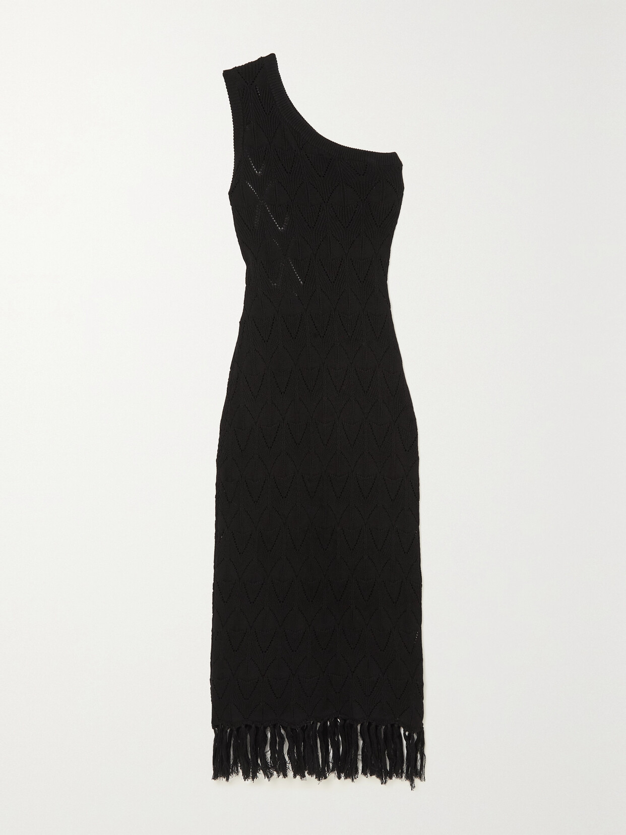 Dodo Bar Or - Martin Asymmetric One-shoulder Pointelle-knit Cotton Maxi Dress - Black