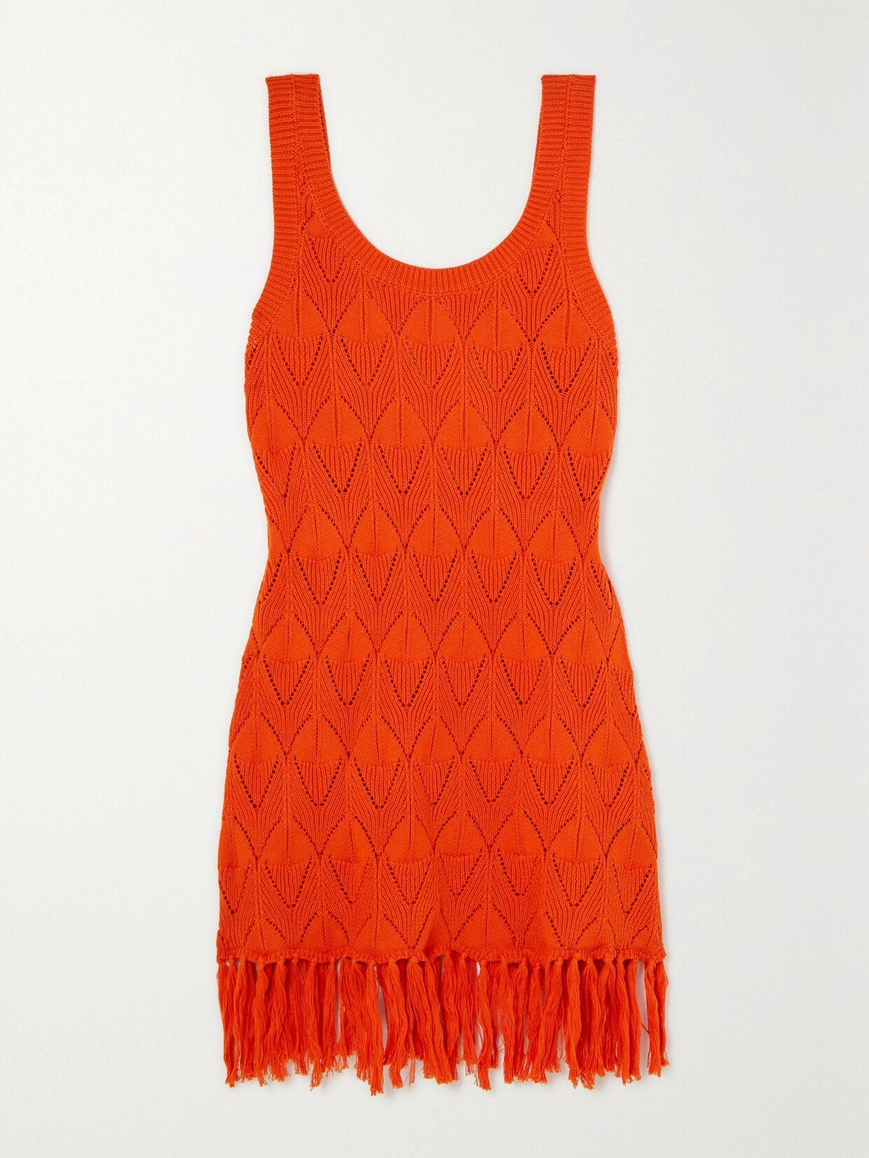 Dodo Bar Or - Joe Fringed Pointelle-knit Cotton Tunic - Red