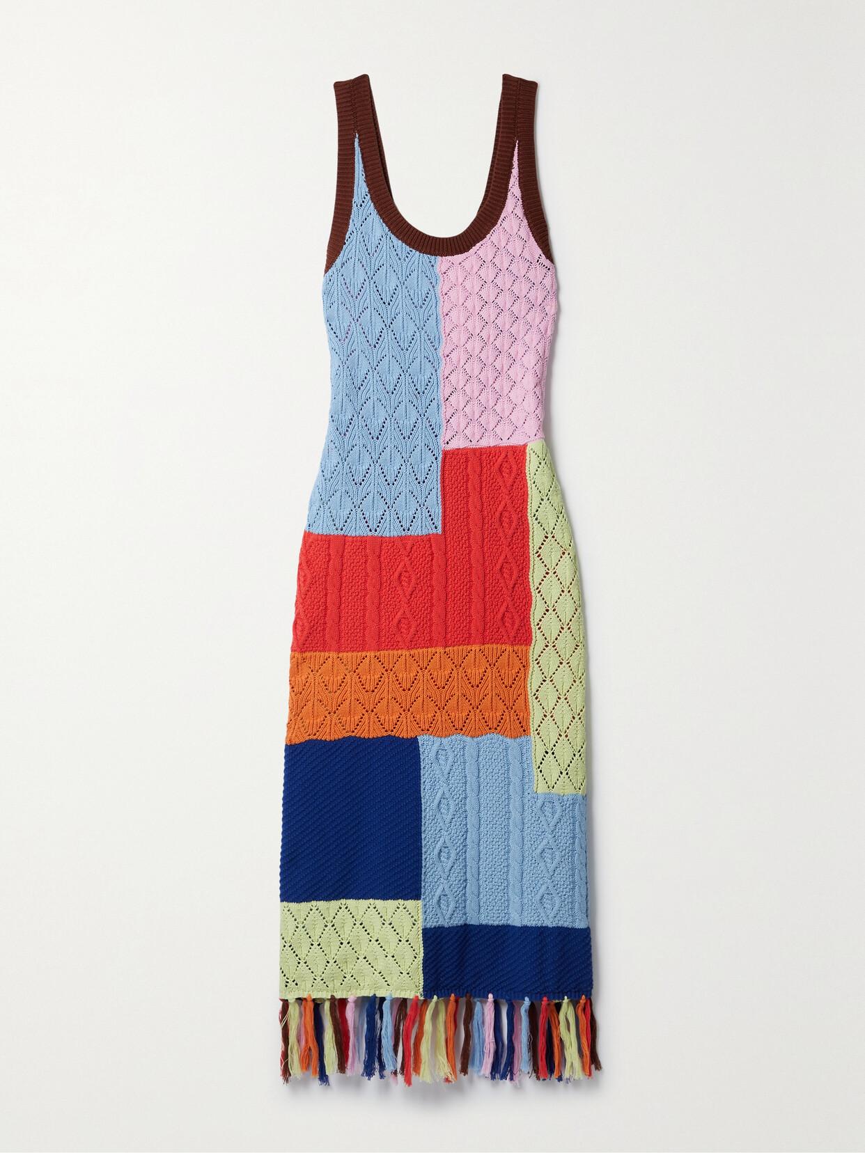 Dodo Bar Or - Mark Fringed Crocheted Cotton Midi Dress - Blue