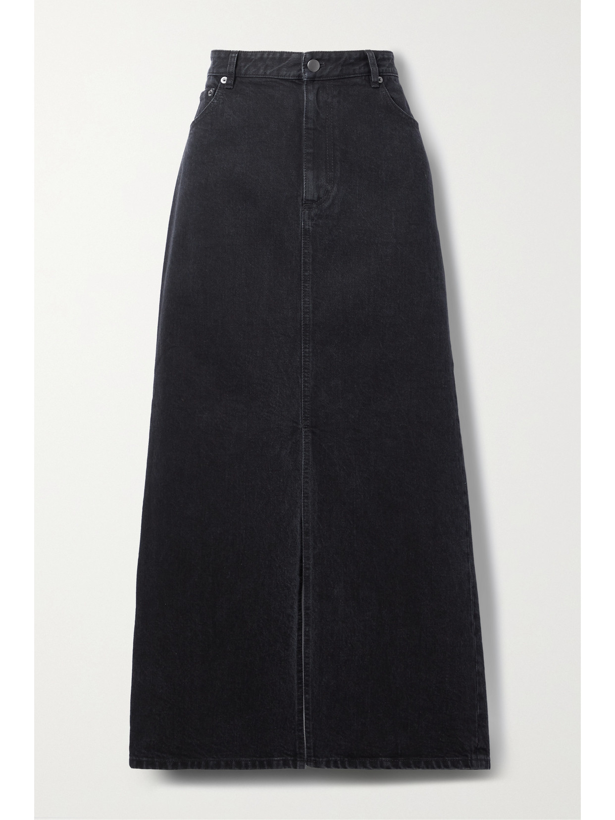 Tibi - Stretch-denim Maxi Skirt - Black