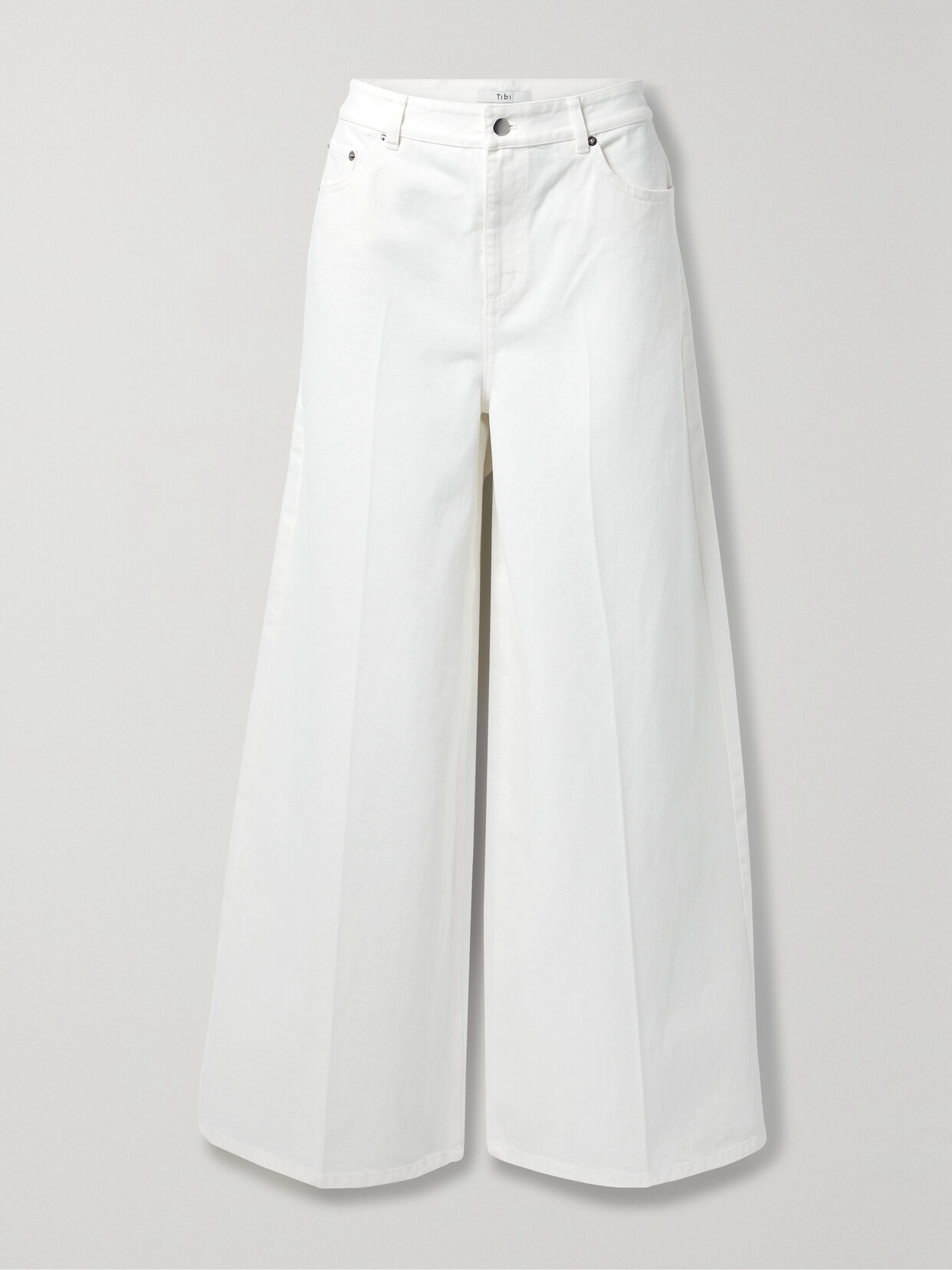 Tibi Murray High-rise Wide-leg Jeans In White