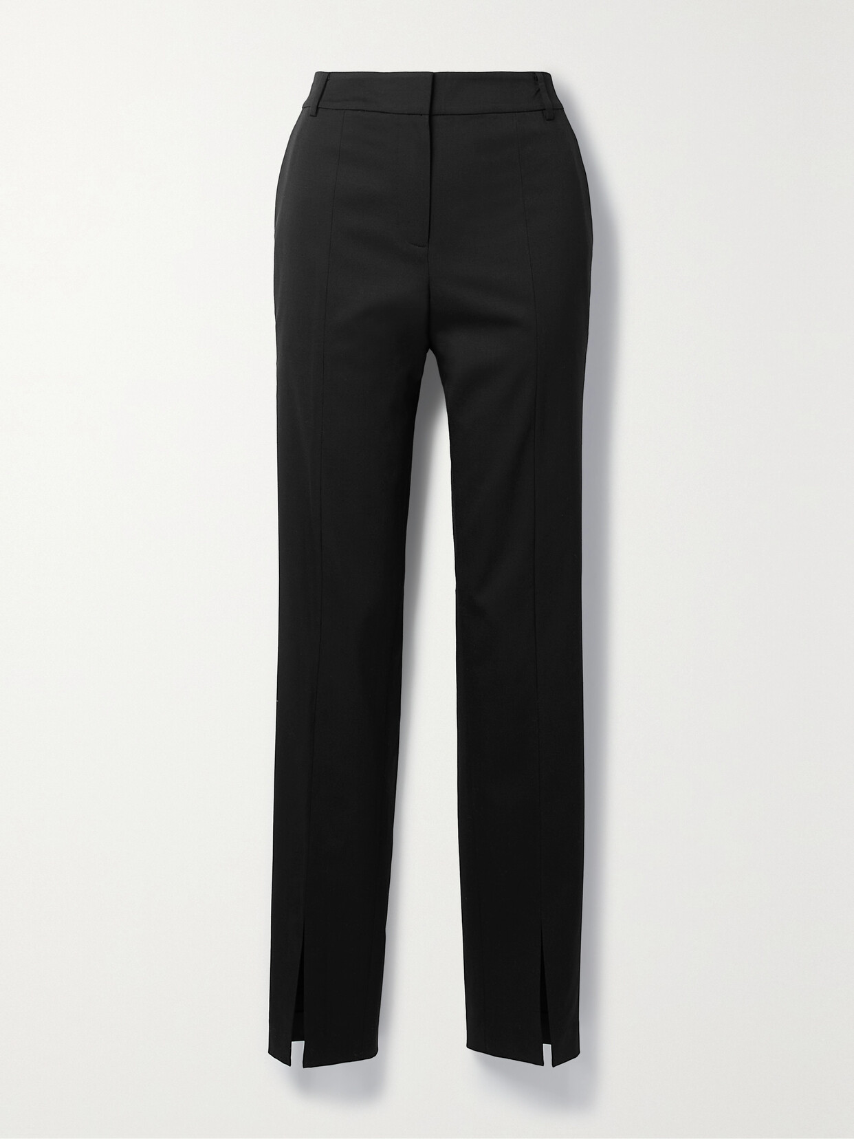 Tibi Cassius Wool-blend Slim-leg Pants In Black