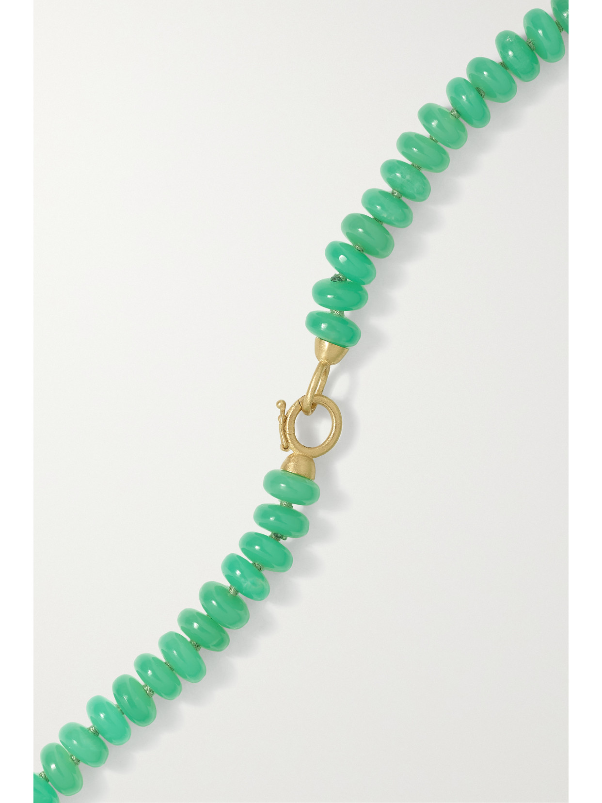 Shop Irene Neuwirth Candy 18-karat Gold Chrysoprase Necklace In Green