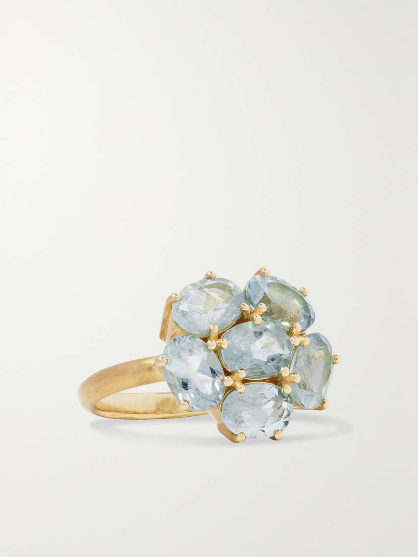 Irene Neuwirth Gemmy Gem 18-karat Gold Aquamarine Ring