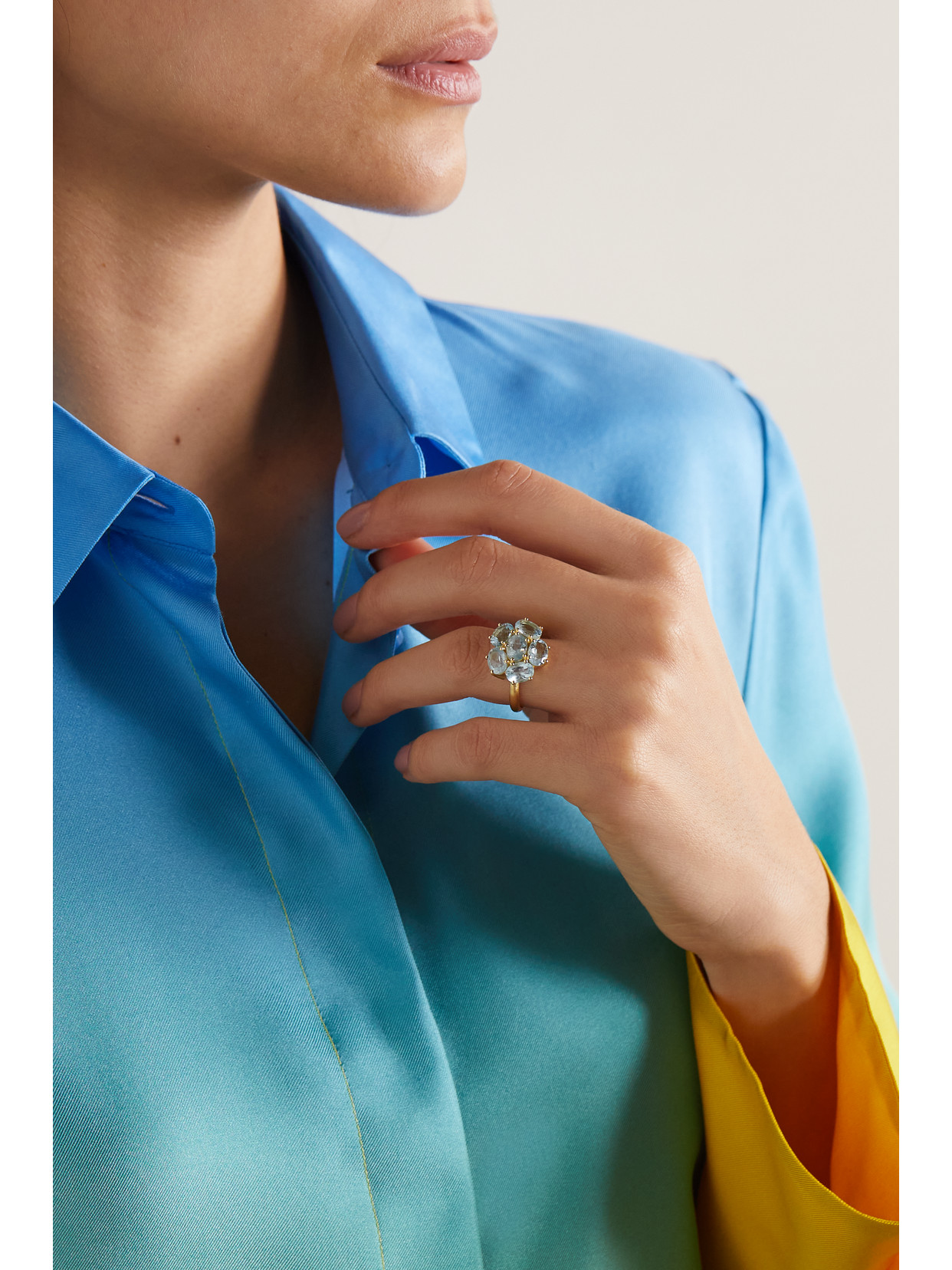 Shop Irene Neuwirth Gemmy Gem 18-karat Gold Aquamarine Ring