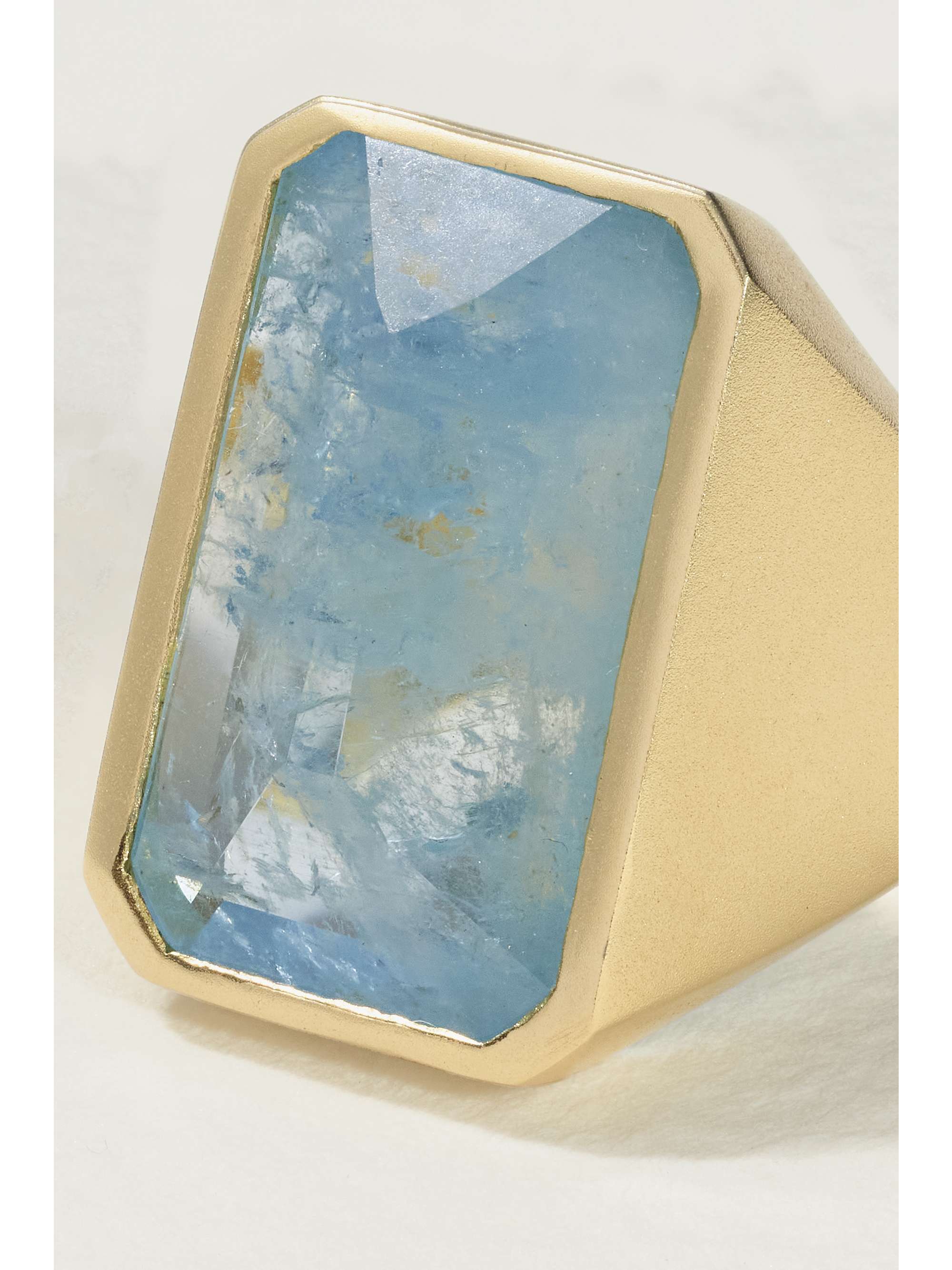 IRENE NEUWIRTH Classic Bezel Cigar 18-karat gold aquamarine ring